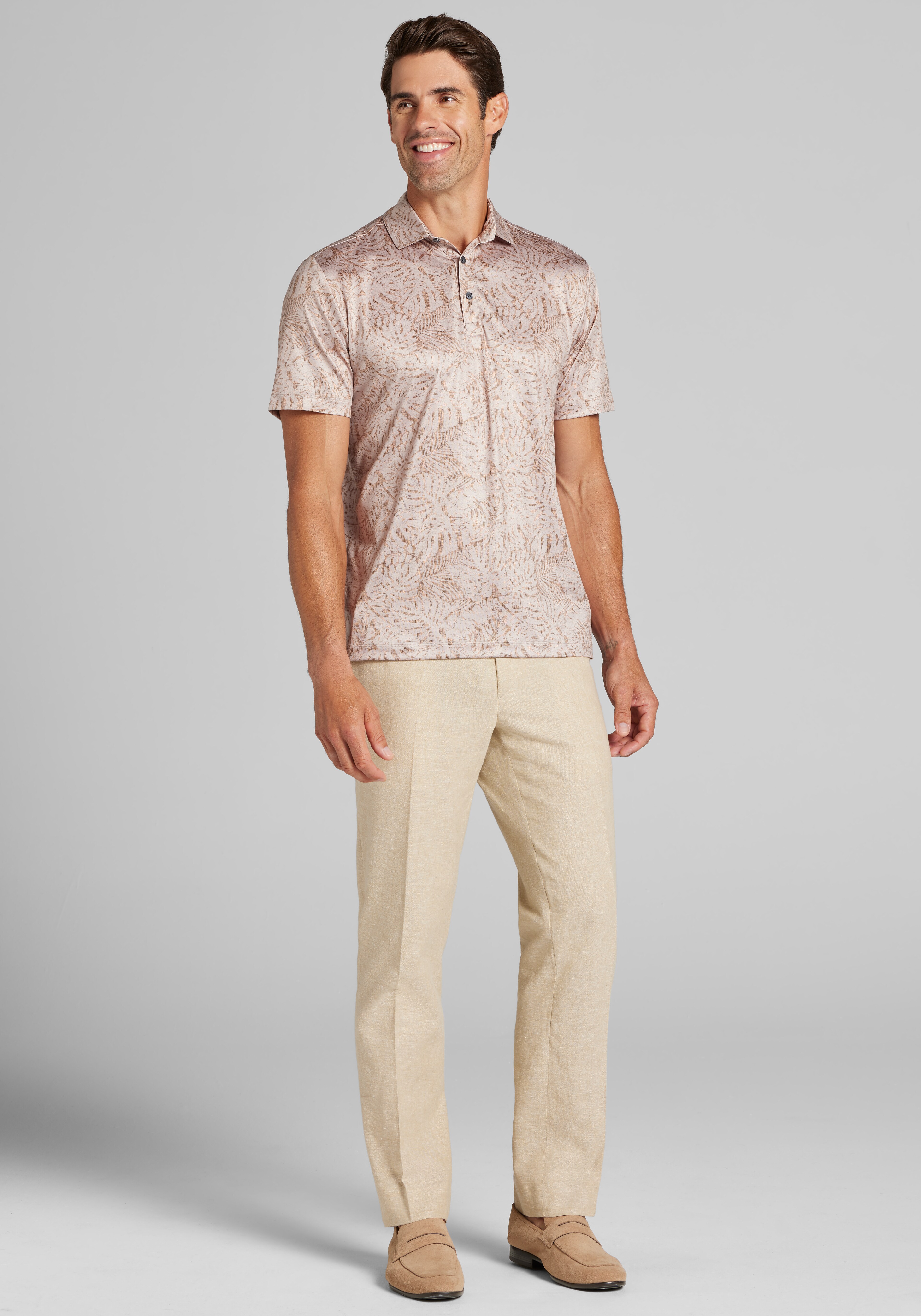 Traveler® Performance Tailored Fit Tropical Foliage Polo - Big & Tall CLEARANCE