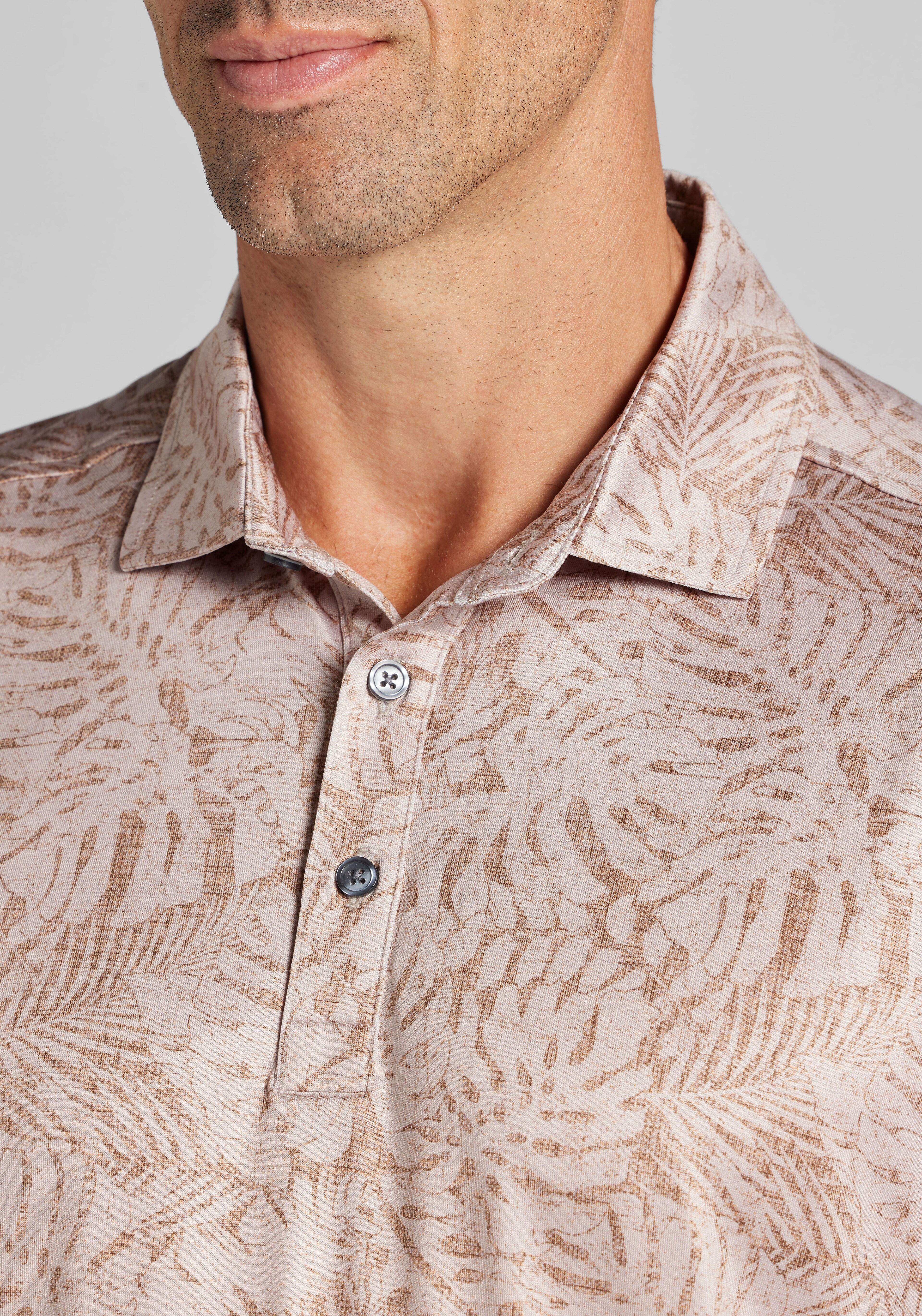 Traveler® Performance Tailored Fit Tropical Foliage Polo - Big & Tall CLEARANCE