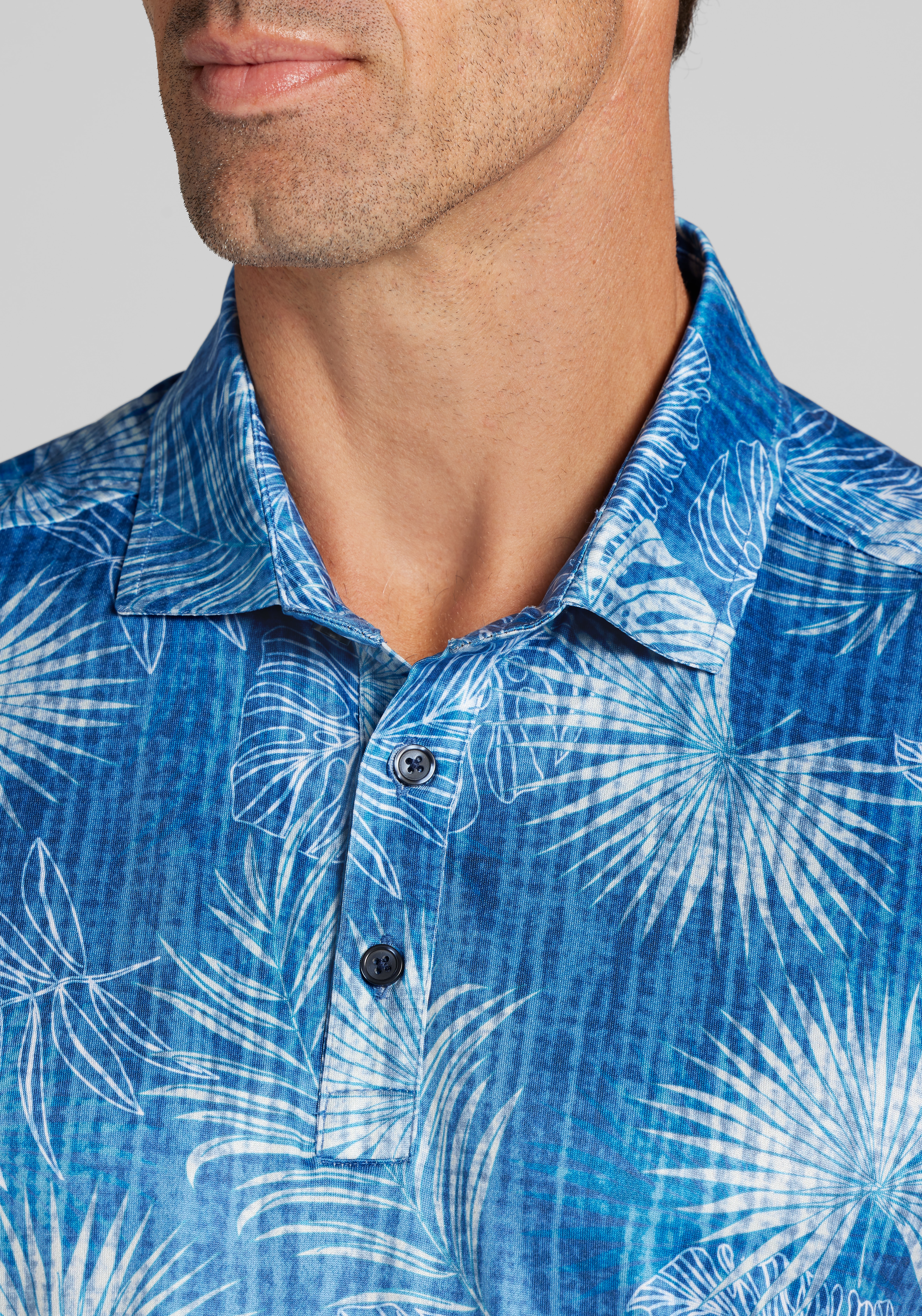 Traveler® Performance Tailored Fit Palm Leaves Polo