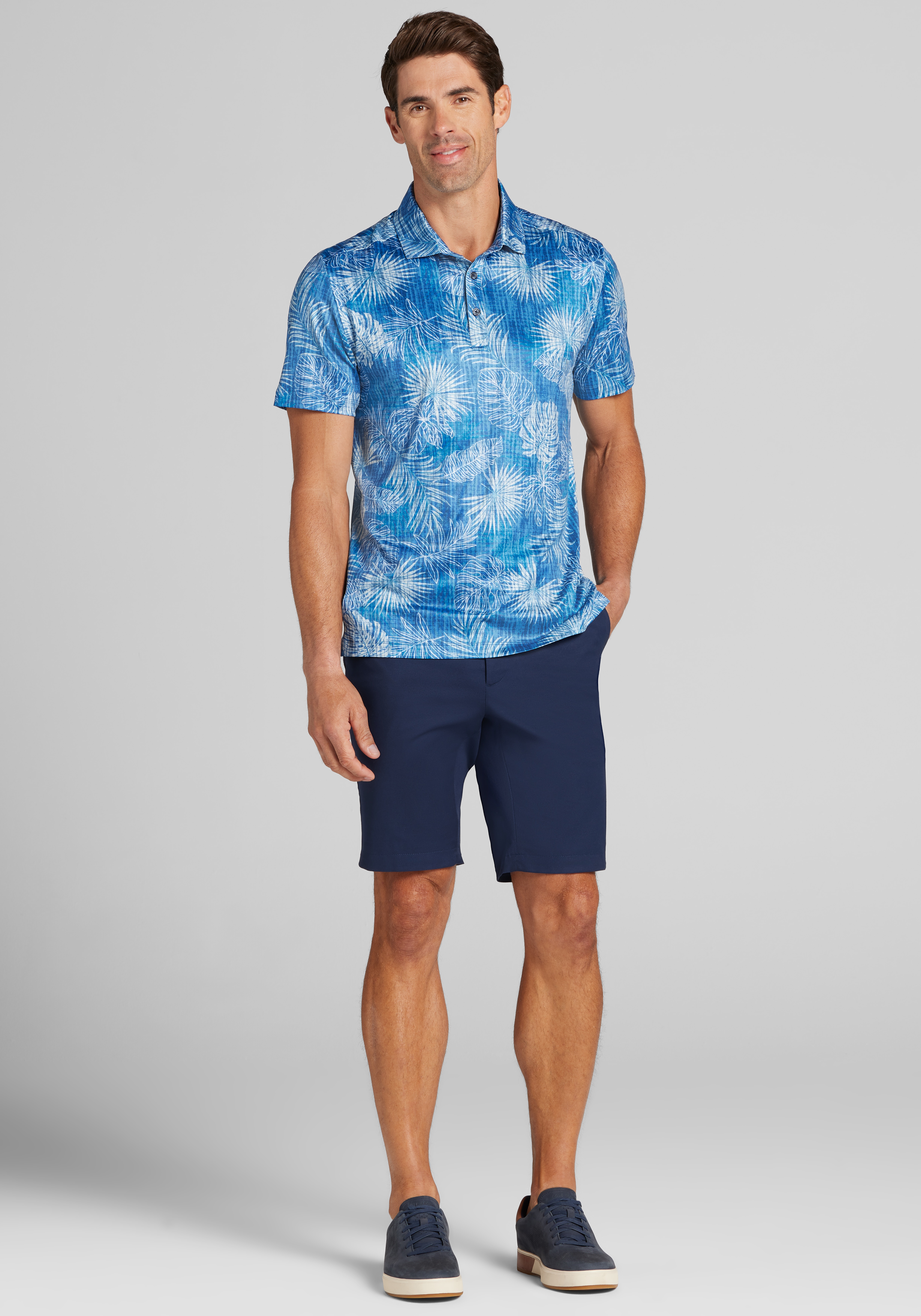 Traveler® Performance Tailored Fit Palm Leaves Polo