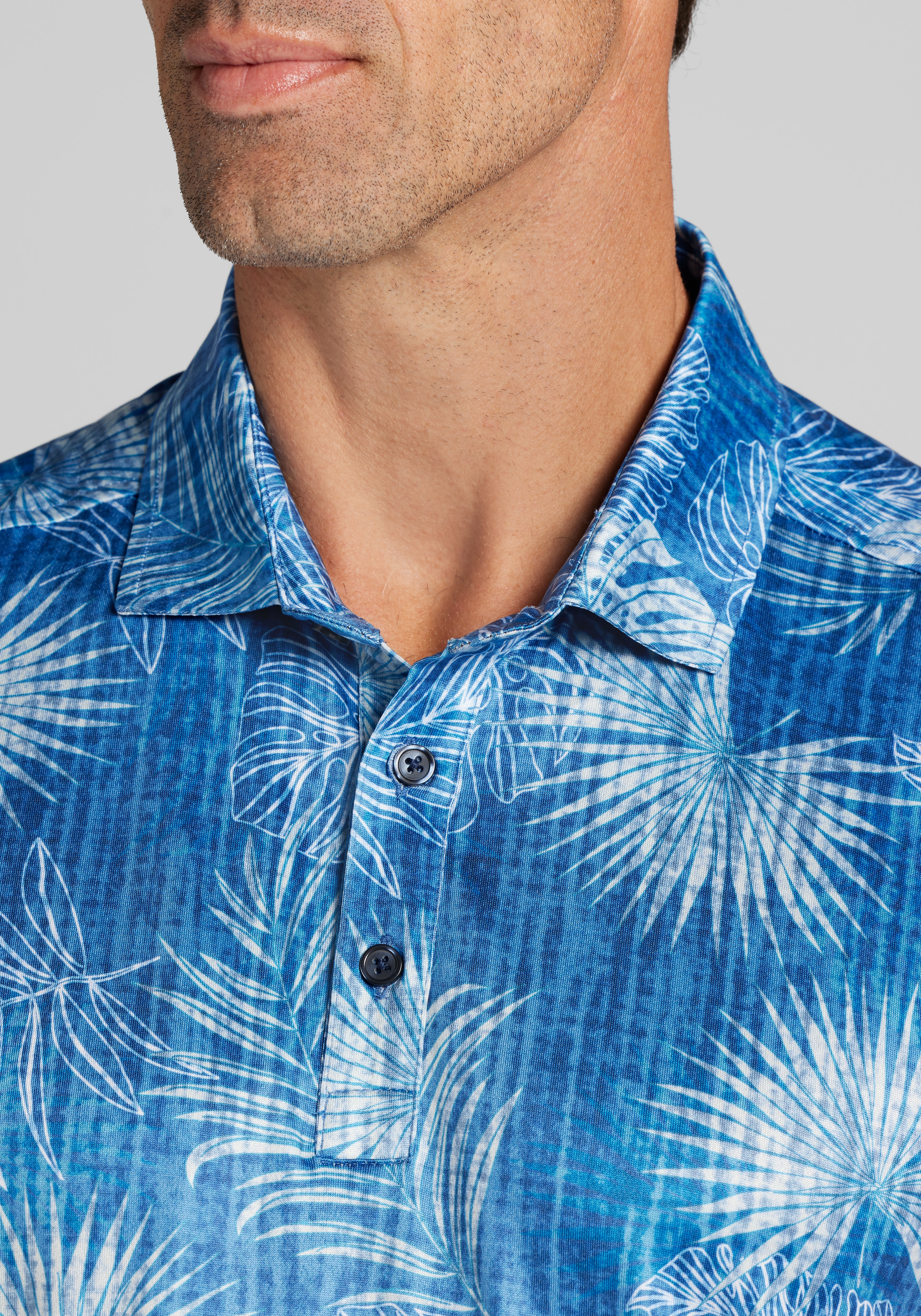 Traveler® Performance Tailored Fit Palm Leaves Polo CLEARANCE