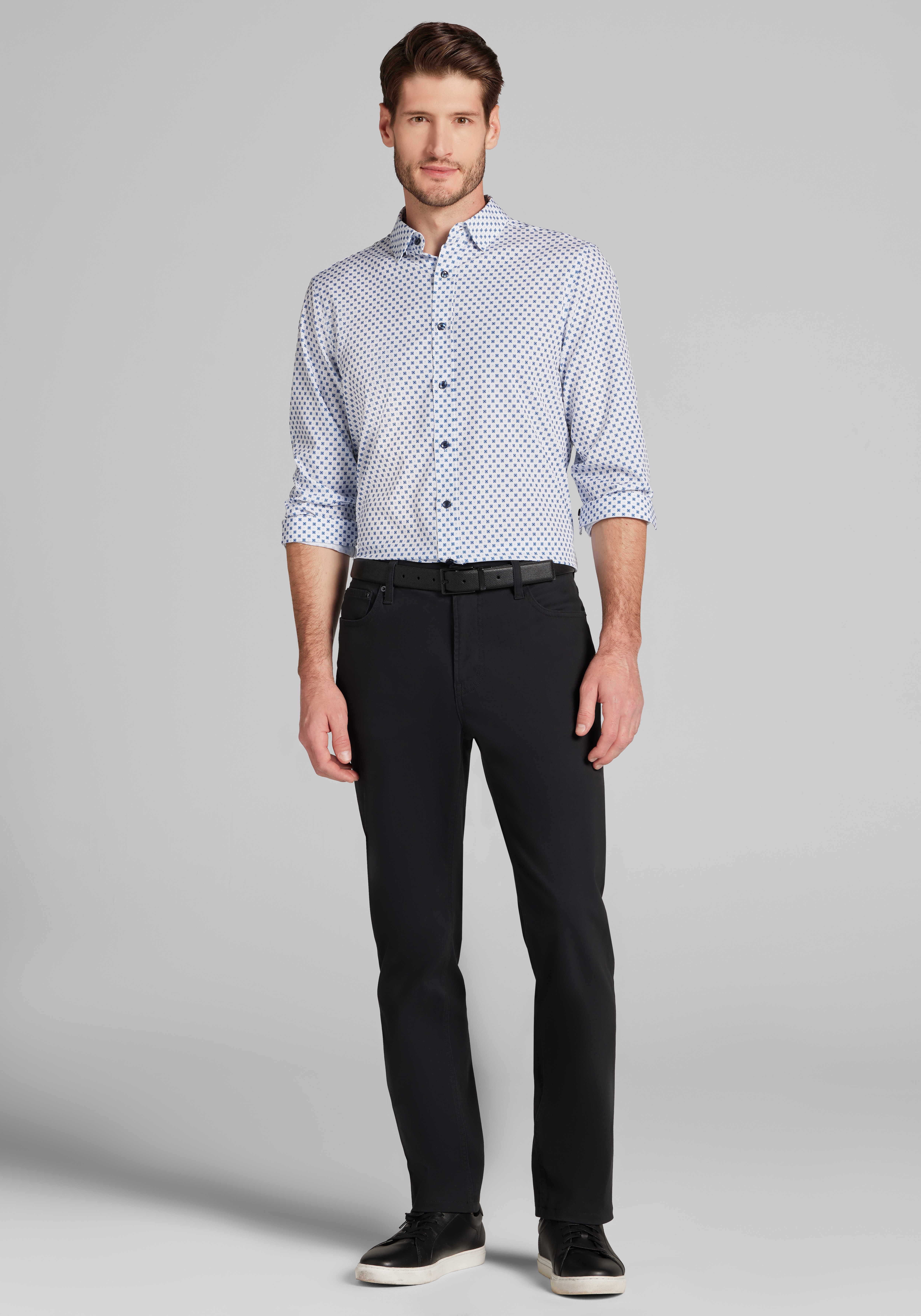 Traveler® COOLMOTION Tailored Fit Diamond Tile 4-Way Stretch Sportshirt