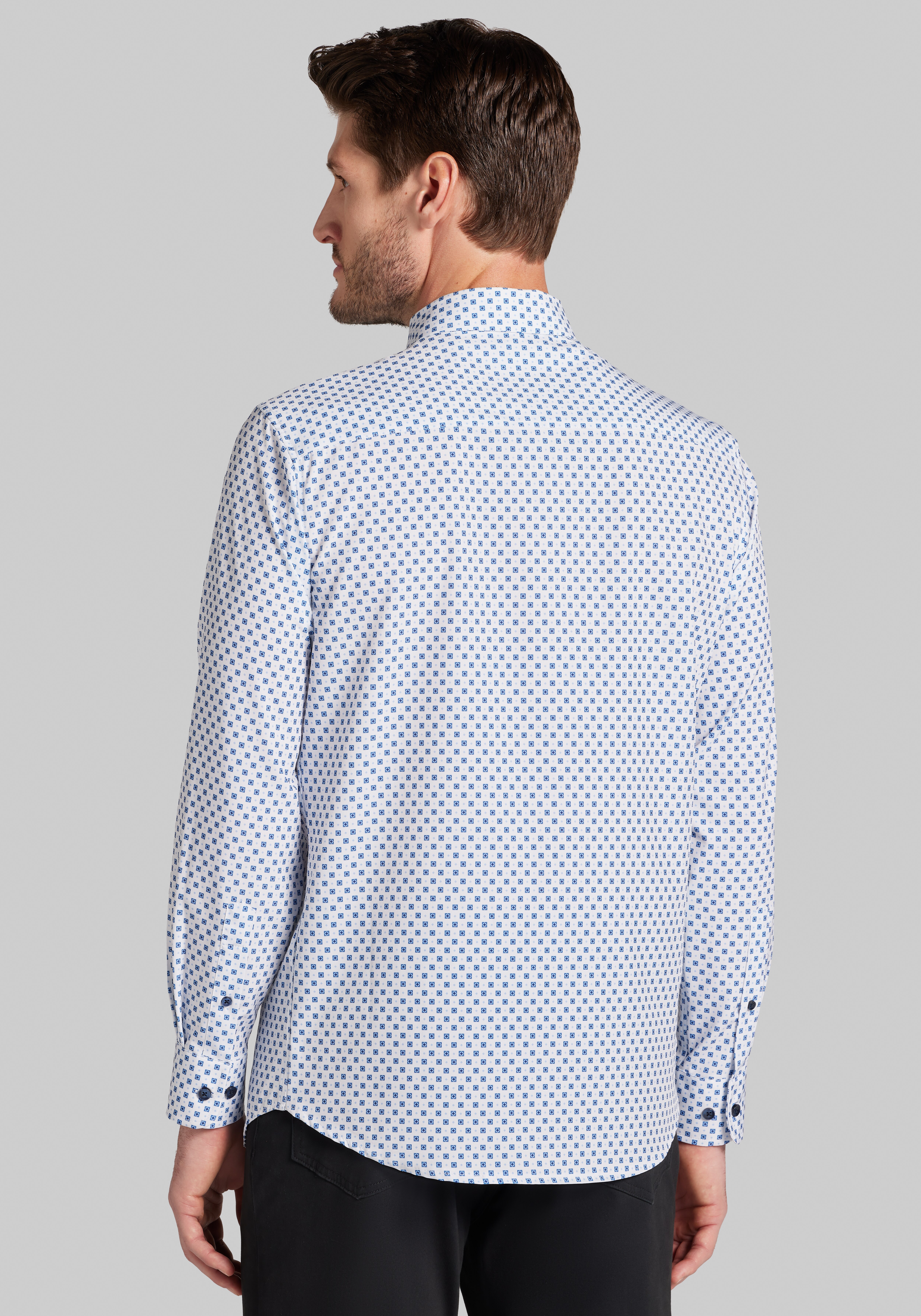 Traveler® COOLMOTION Tailored Fit Diamond Tile 4-Way Stretch Sportshirt