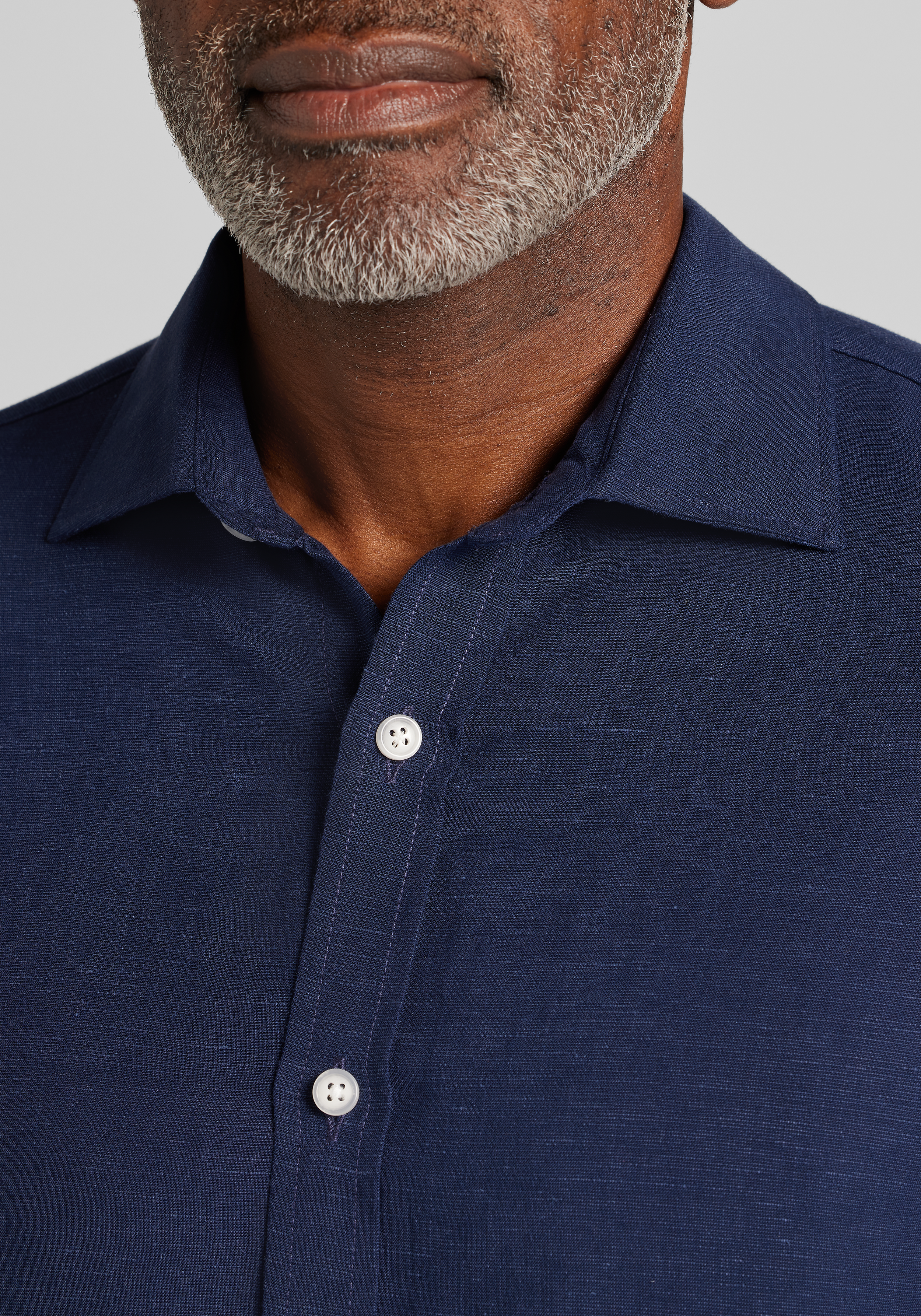 Reserve Collection Tailored Fit Linen Button Up Shirt - Big & Tall CLEARANCE