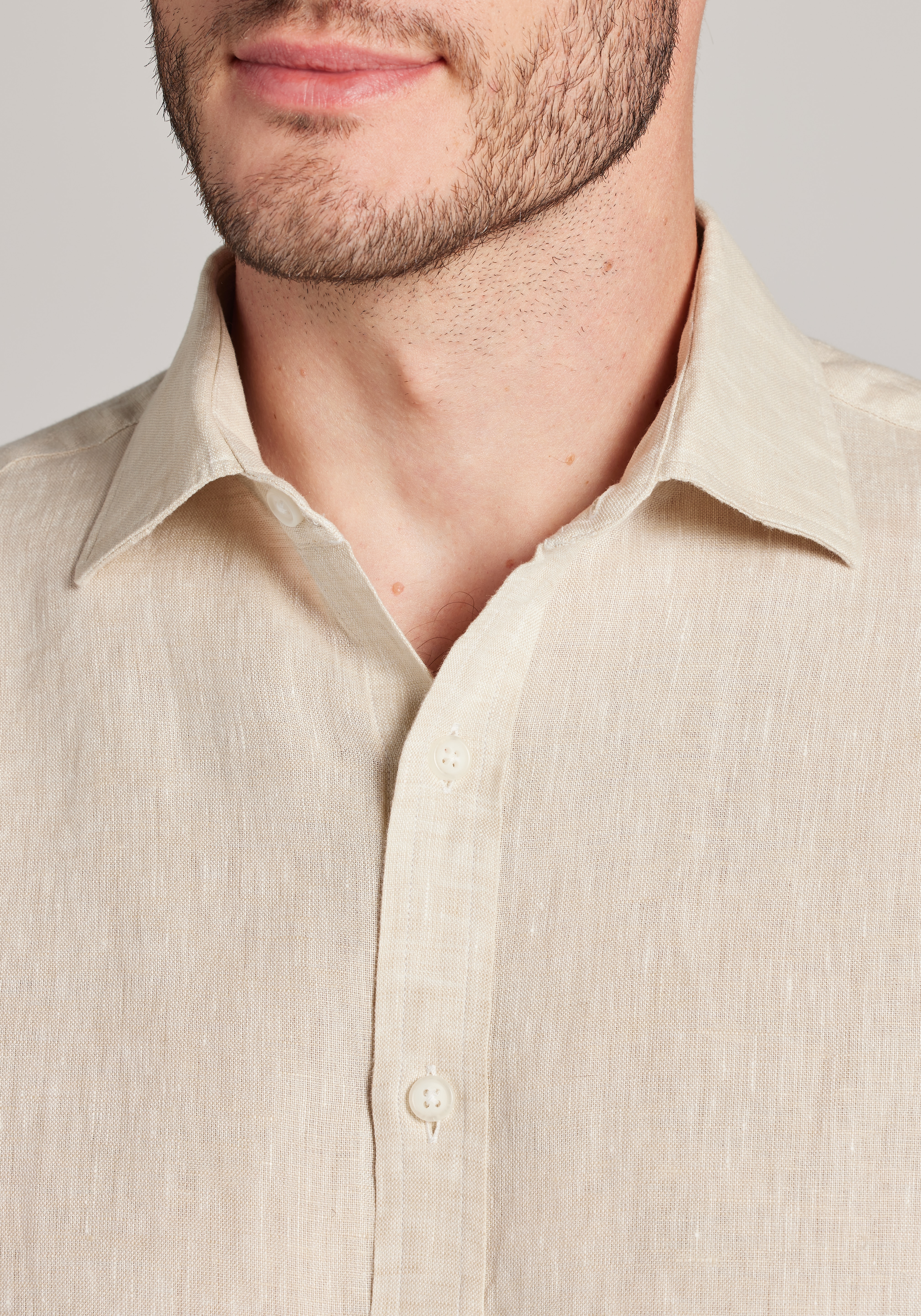 Reserve Collection Tailored Fit Linen Button Up Shirt CLEARANCE