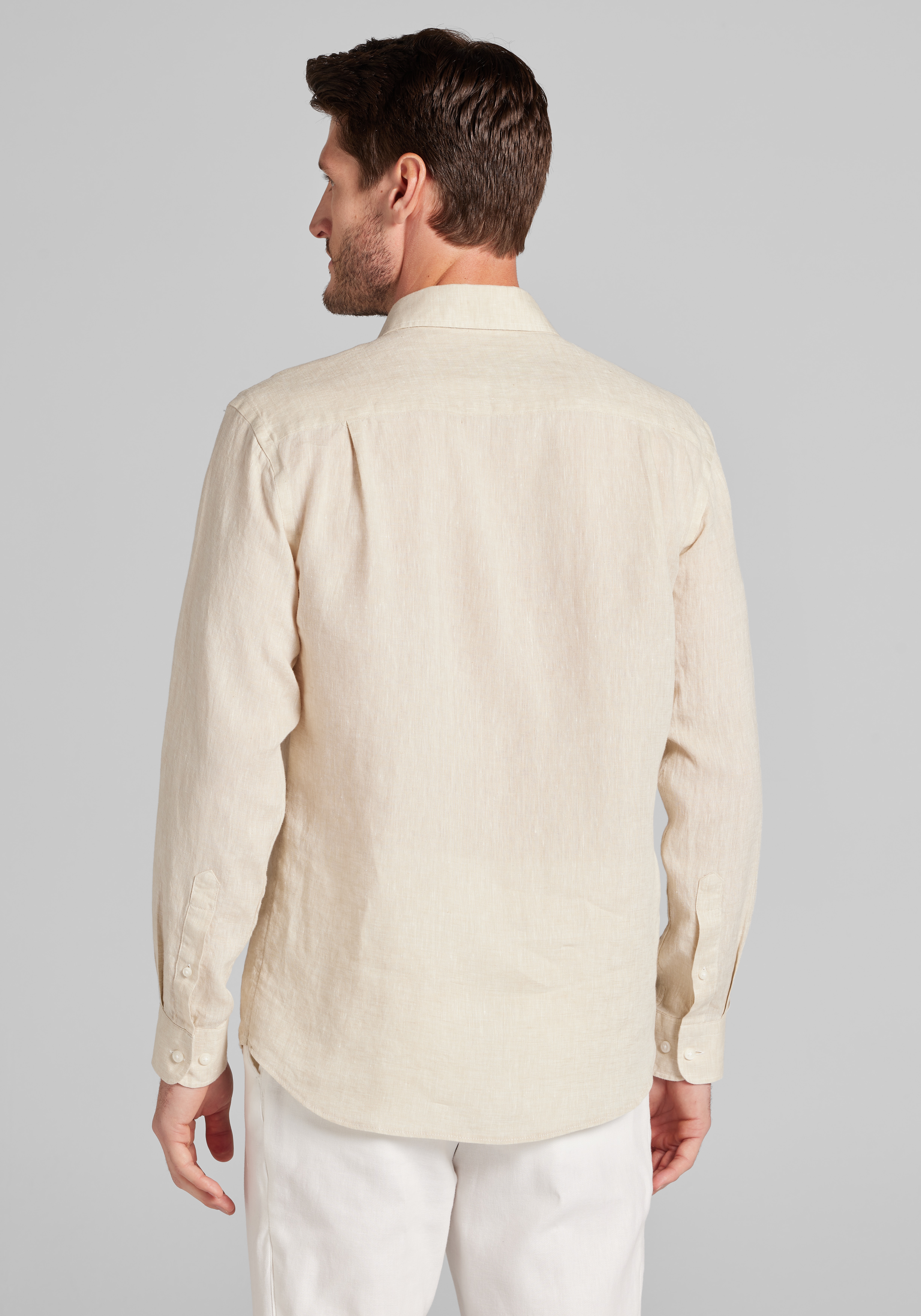 Reserve Collection Tailored Fit Linen Button Up Shirt CLEARANCE