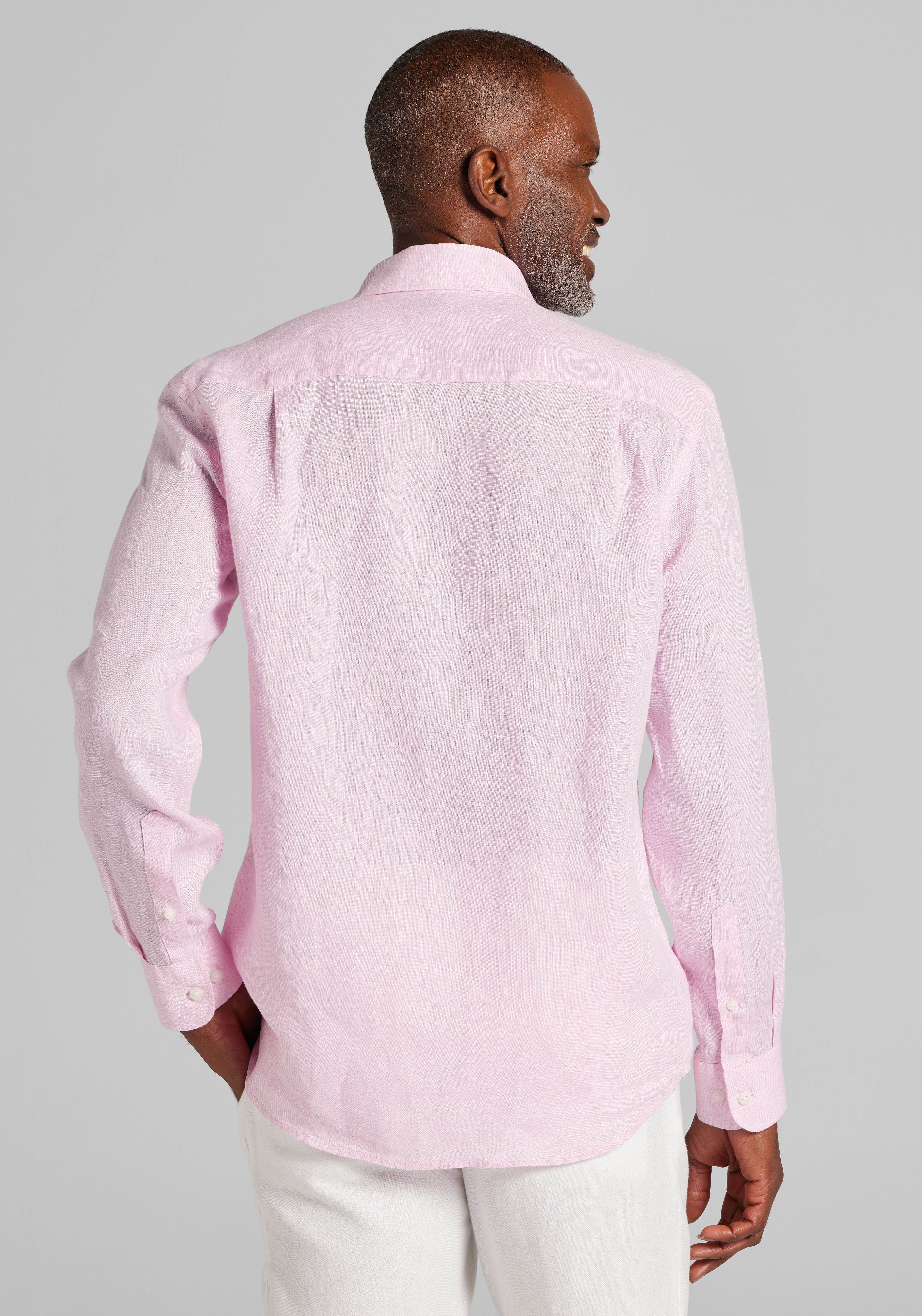 Reserve Collection Tailored Fit Linen Spotshirt