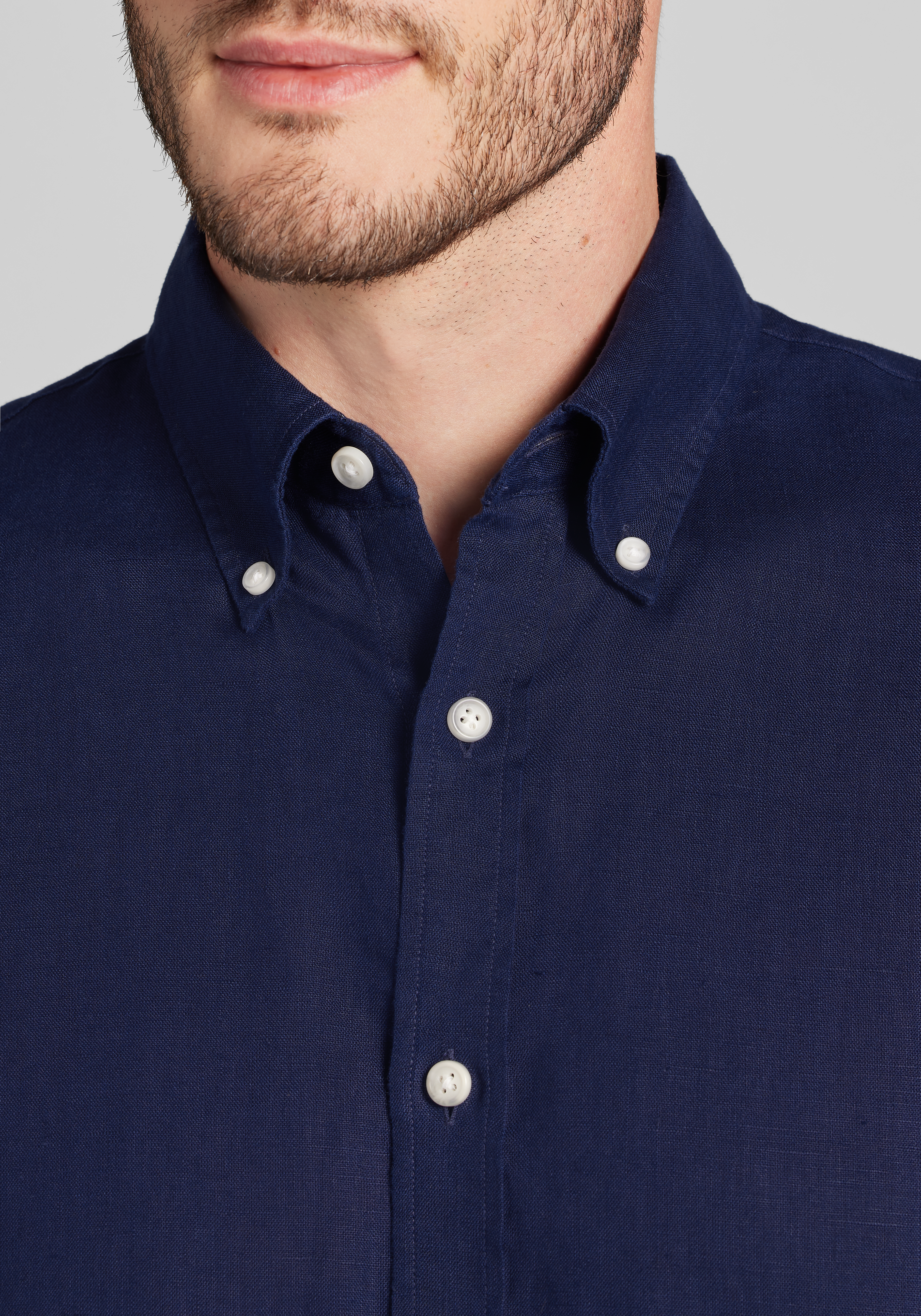 Reserve Collection Tailored Fit Linen Short Sleeve Sportshirt