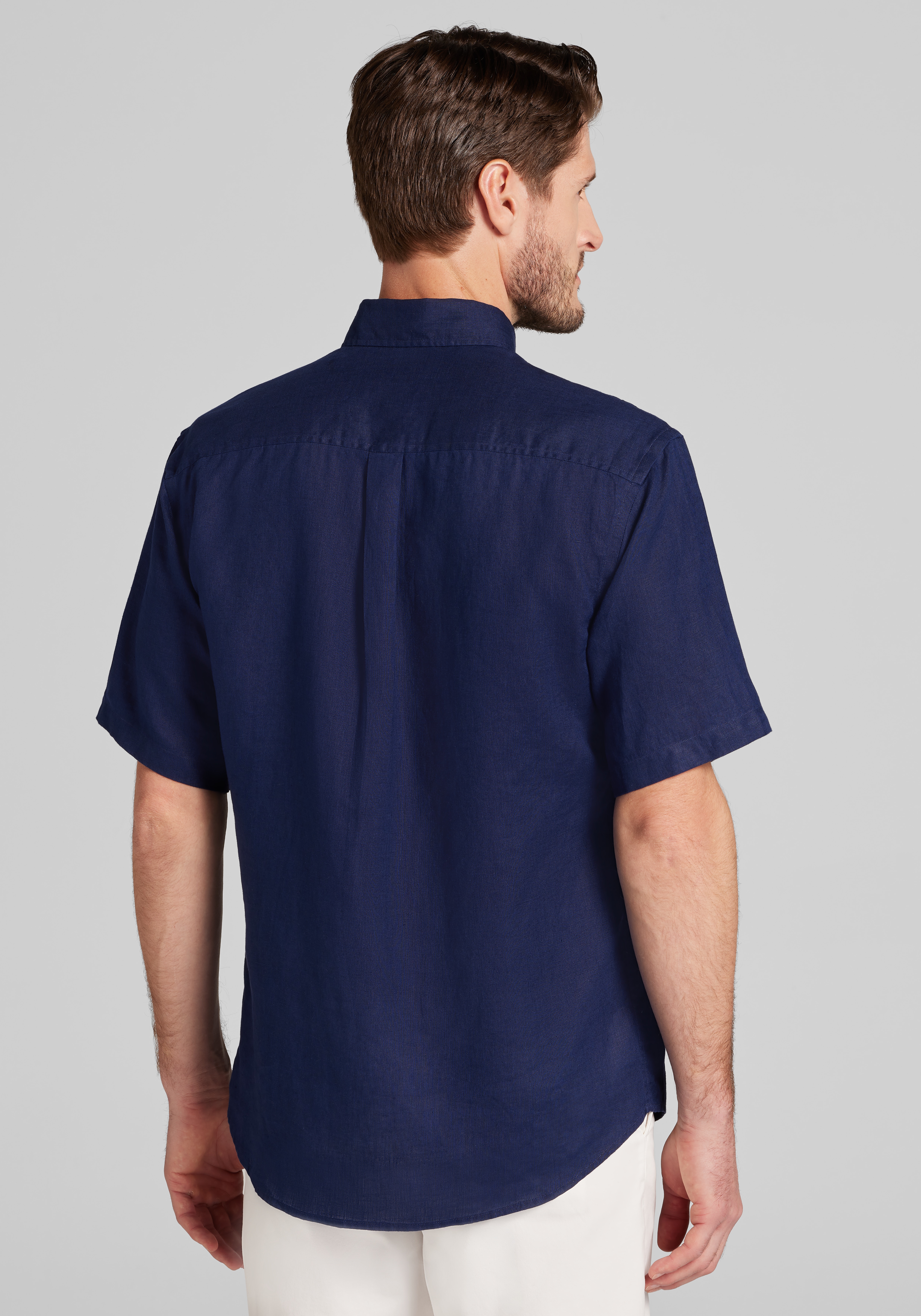 Reserve Collection Tailored Fit Linen Short Sleeve Sportshirt