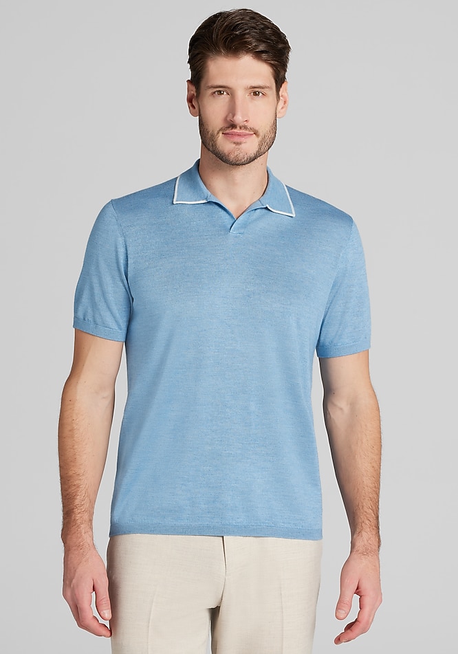 Reserve Collection Silk-Cashmere Tipped Johnny Polo Sweater