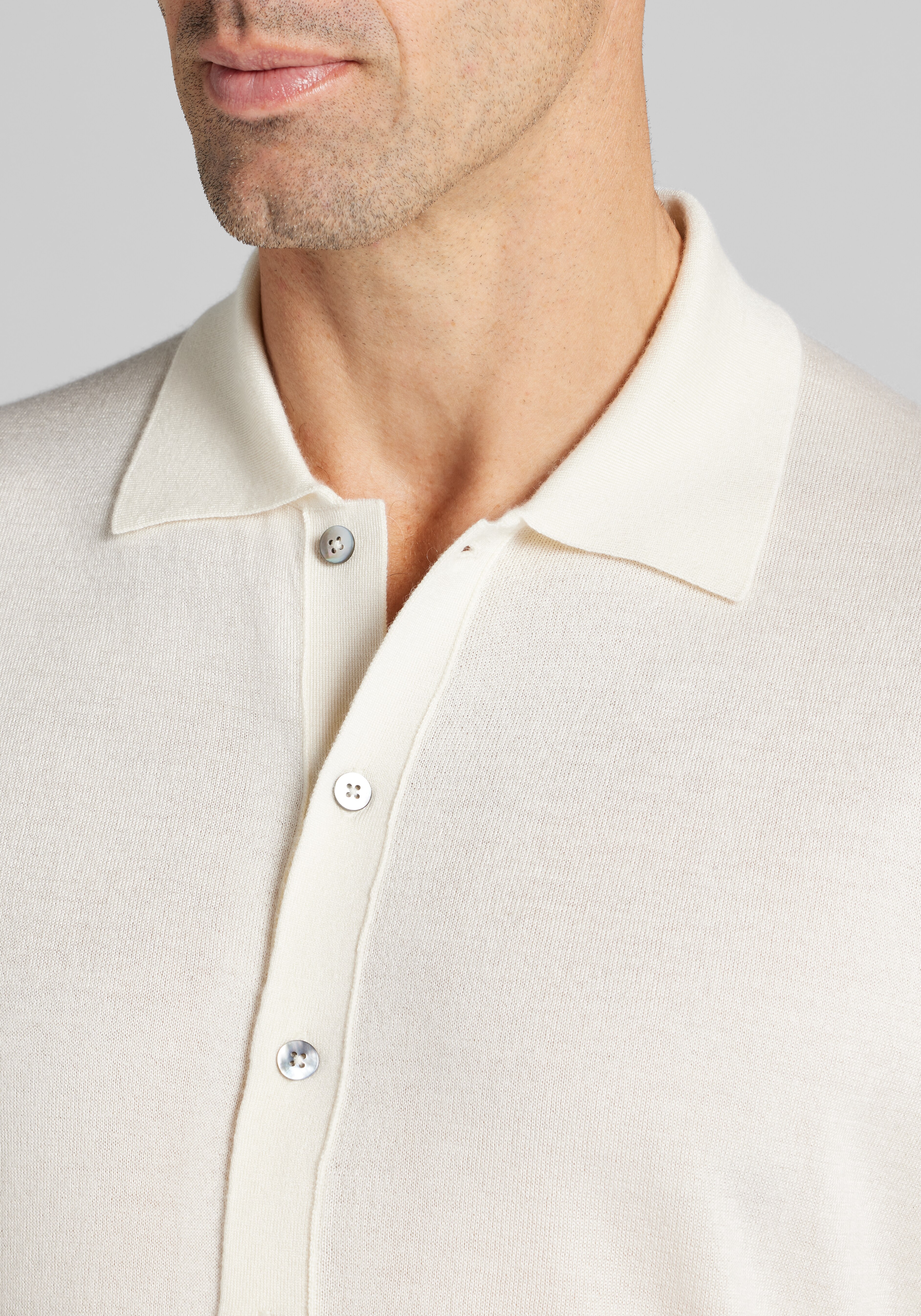 Reserve Collection Tailored Fit Cardigan Front Shirt Sweater