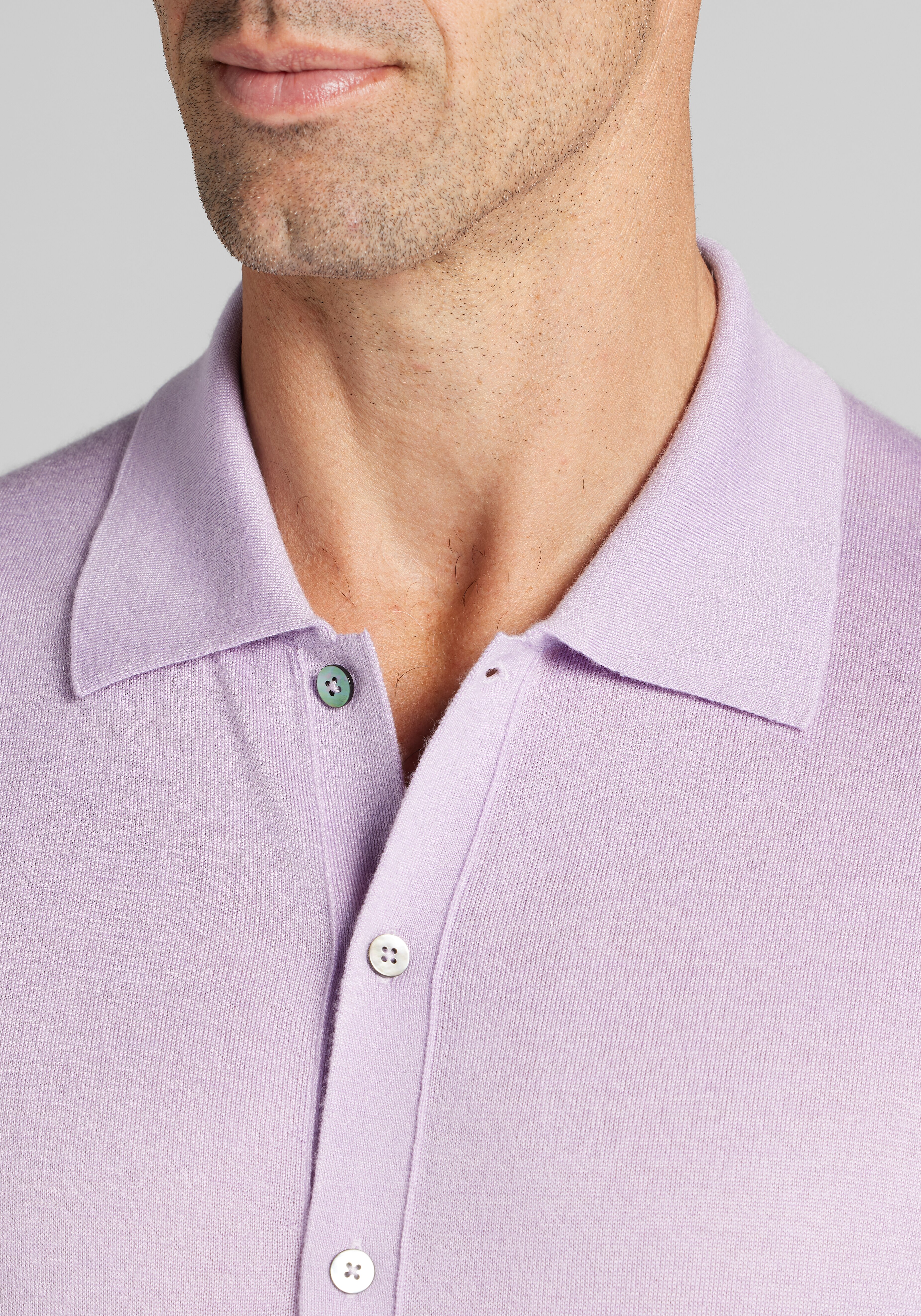 Reserve Collection Tailored Fit Silk-Cashmere Short Sleeve Cardigan Sweater