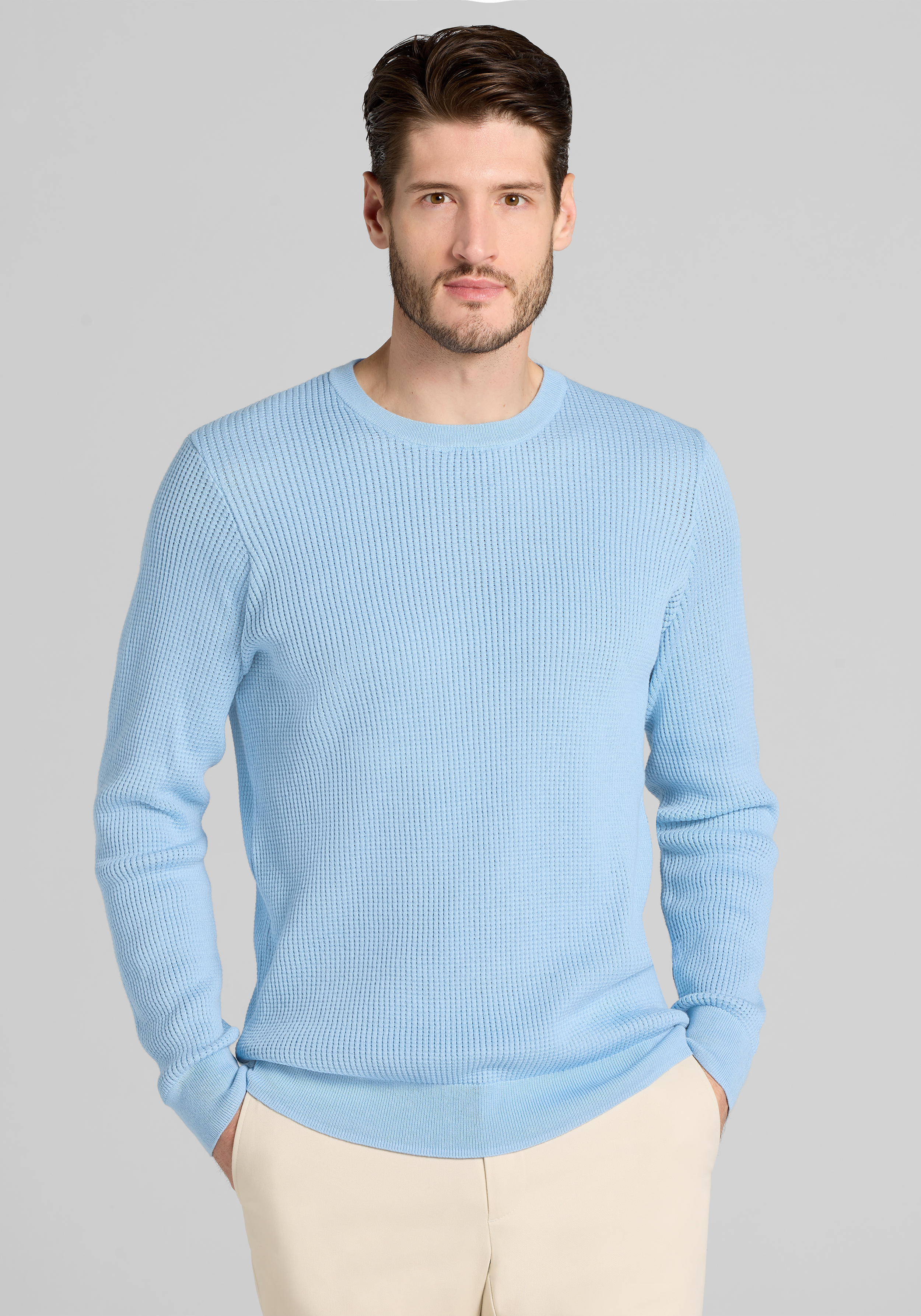 Men's New!, Jos. A. Bank Tailored Fit Lightweight Thermal Crew Sweater - Jos A Bank
