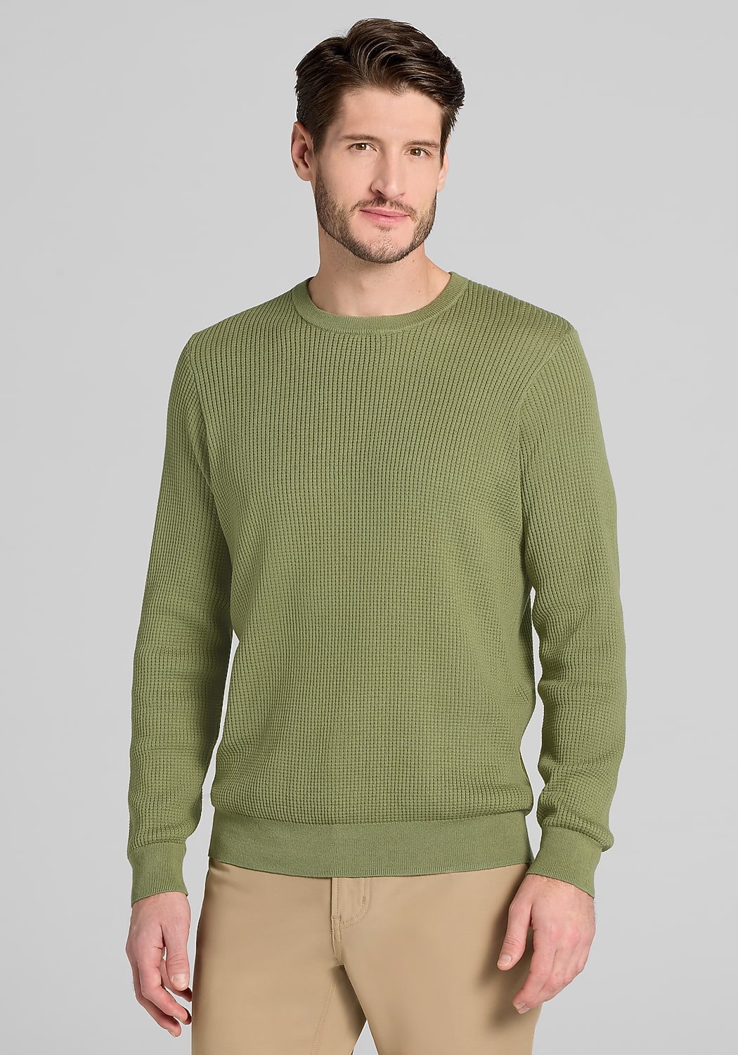 1905 Collection Tailored Fit Lightweight Thermal Crew Sweater - Big & Tall