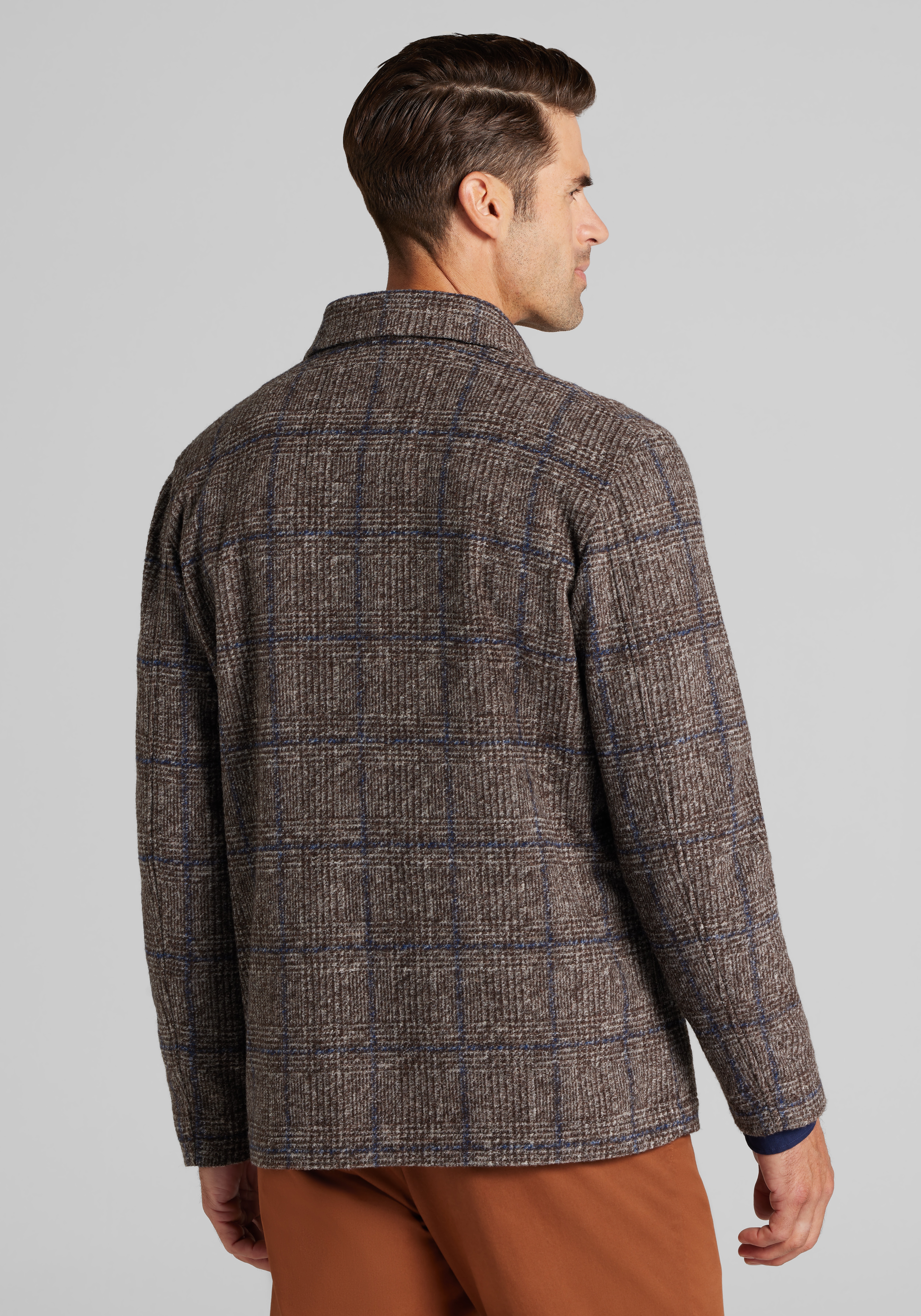 Jos. A. Bank Tailored Fit Hybrid Glen Plaid Chore Jacket