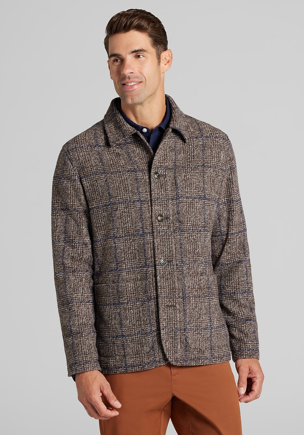 Jos. A. Bank Tailored Fit Hybrid Glen Plaid Chore Jacket - Big & Tall