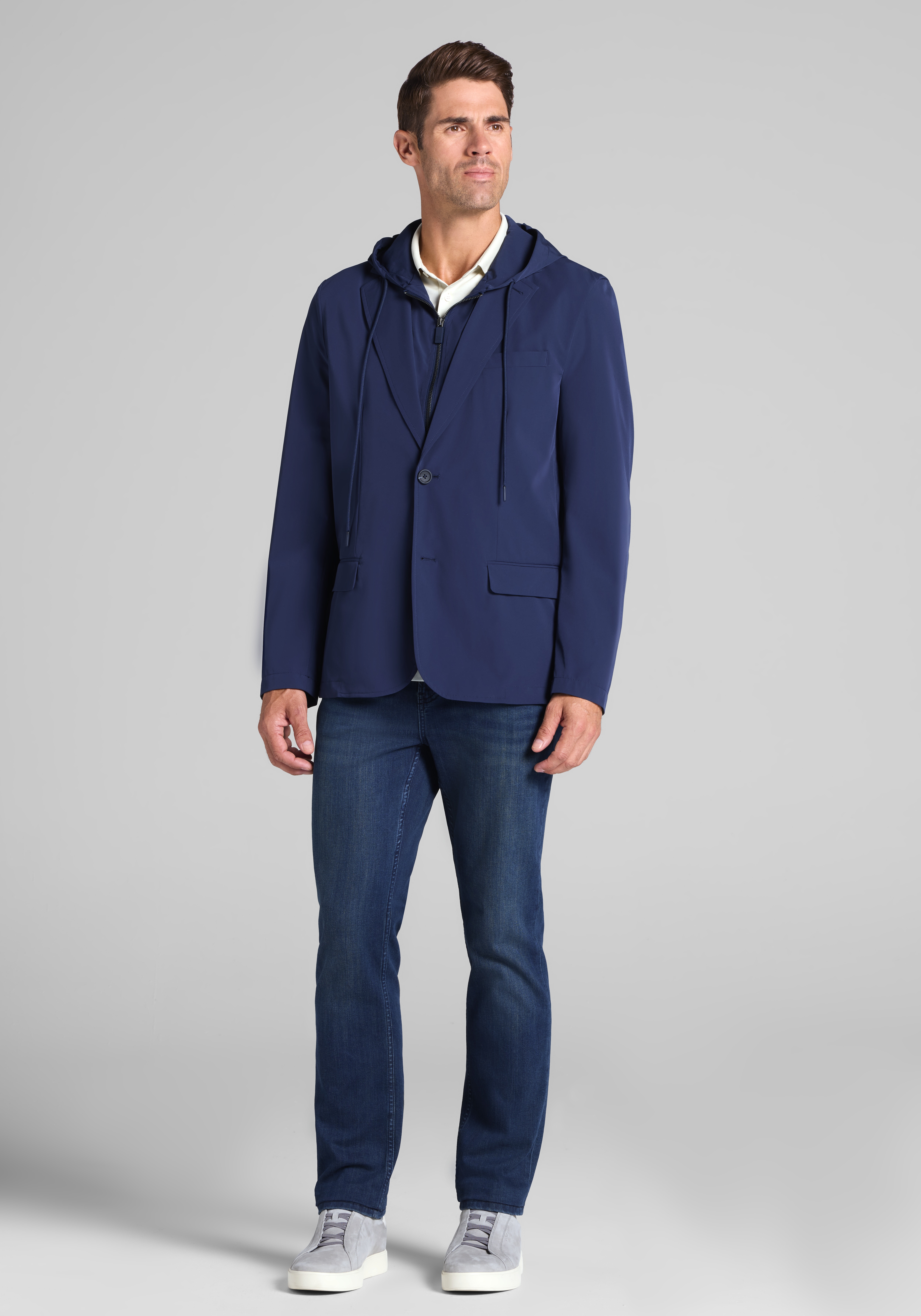 Traveler® Tailored Fit Tech Soft Jacket with Hooded Bib
