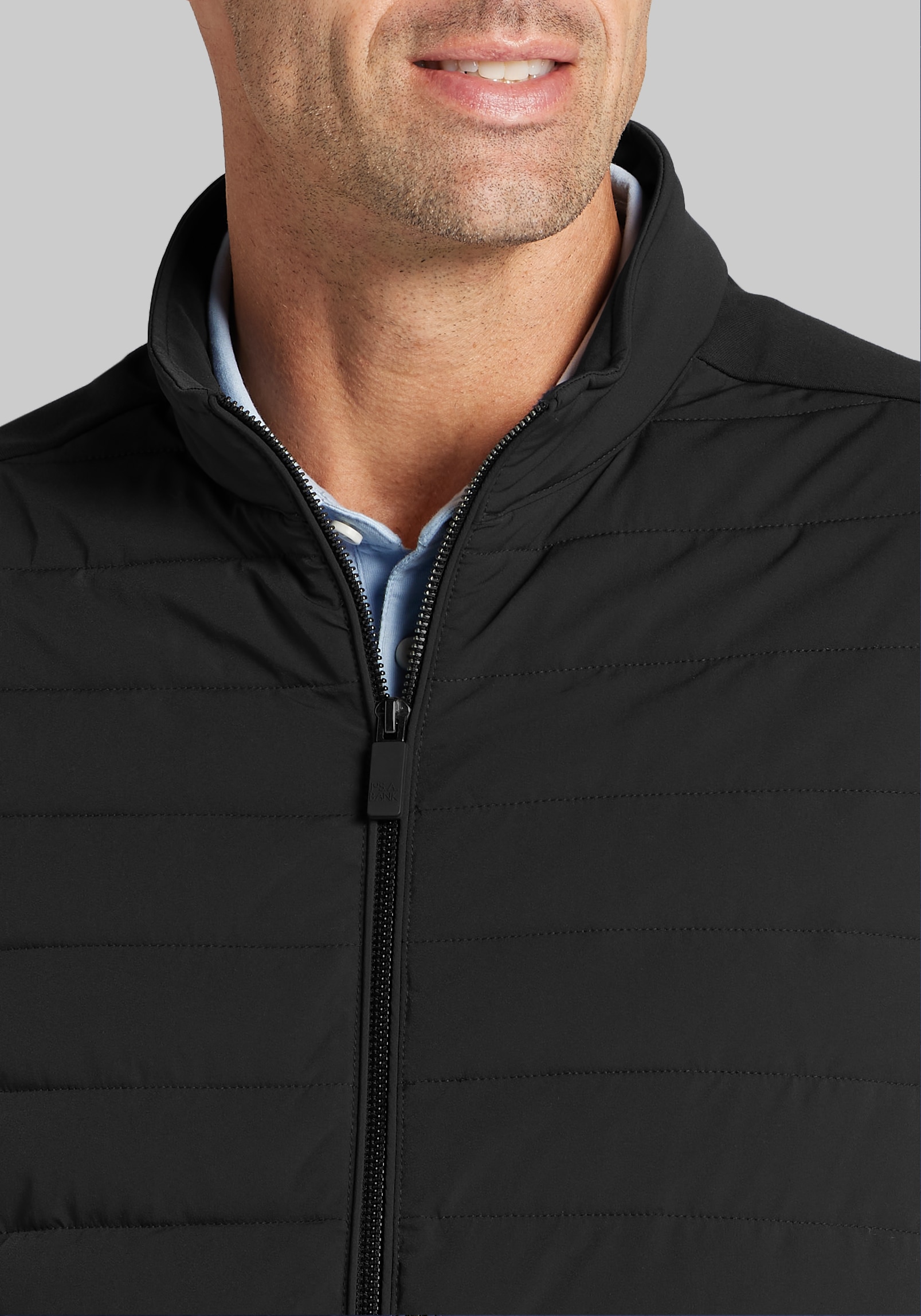 Traveler® Collection Tailored Fit Quilted Mixed Media Vest