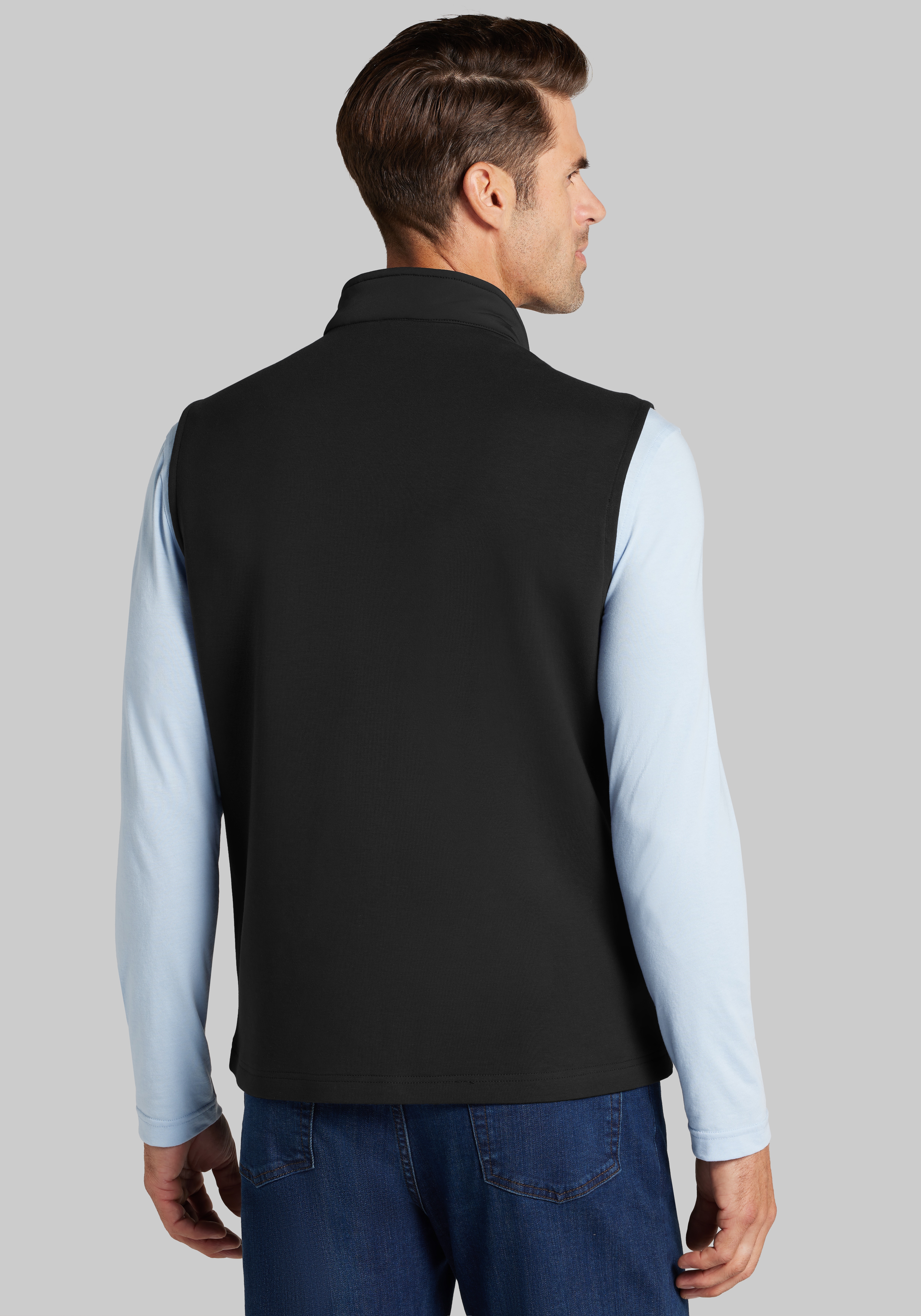Traveler® Collection Tailored Fit Quilted Mixed Media Vest