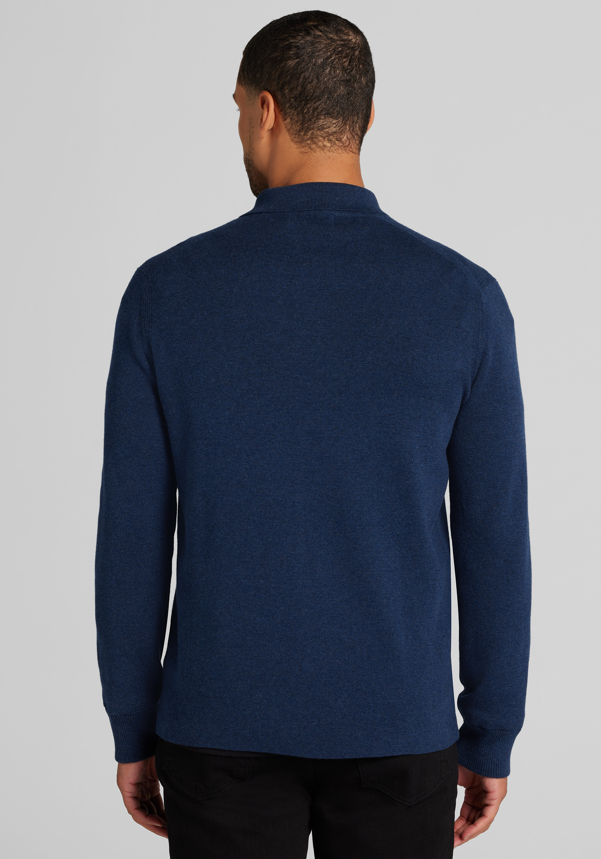 Jos. A. Bank Tailored Fit Pima Cotton Shirt Front Sweater
