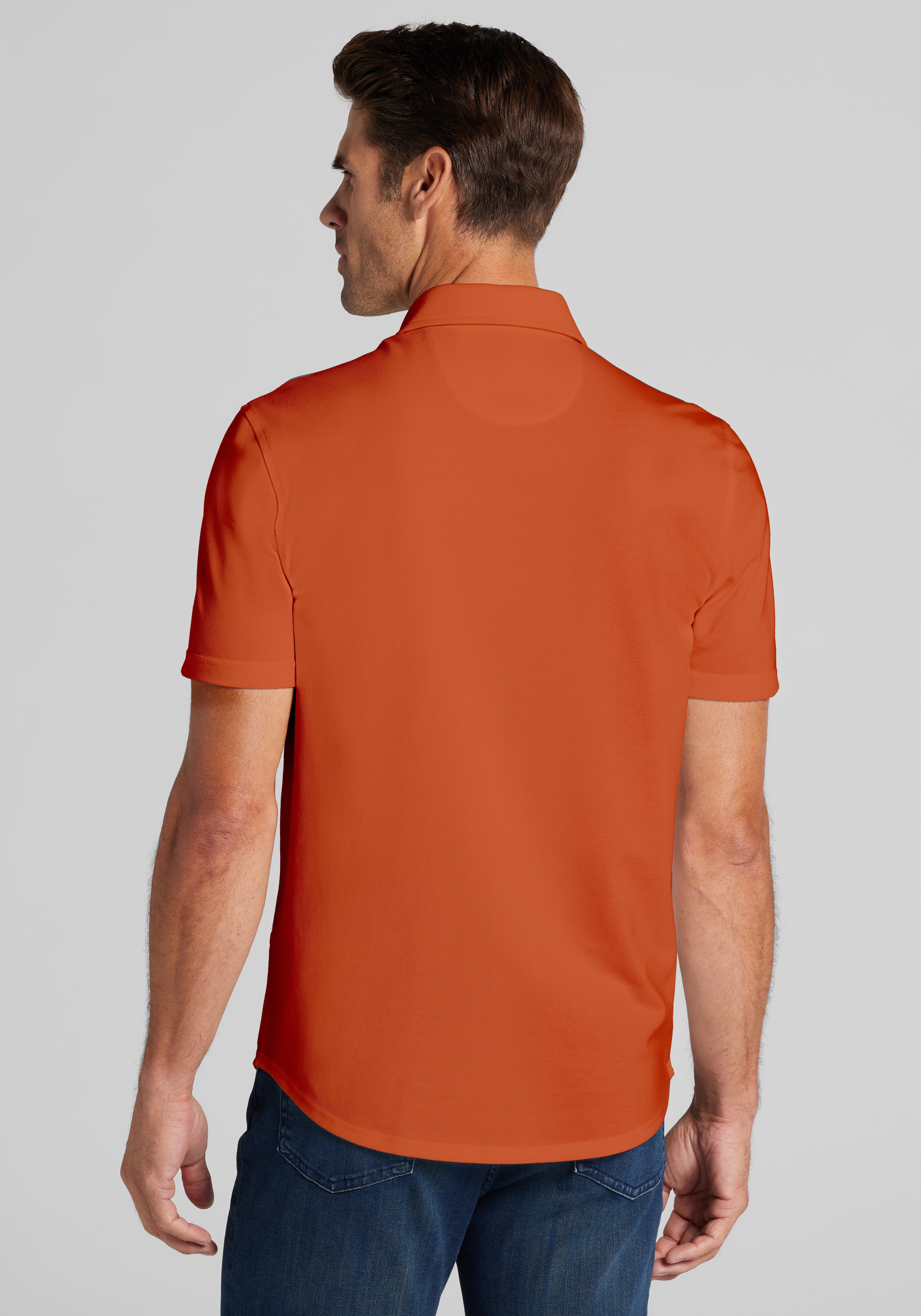 Jos. A. Bank Tailored Fit Pique Short Sleeve Button Up Shirt