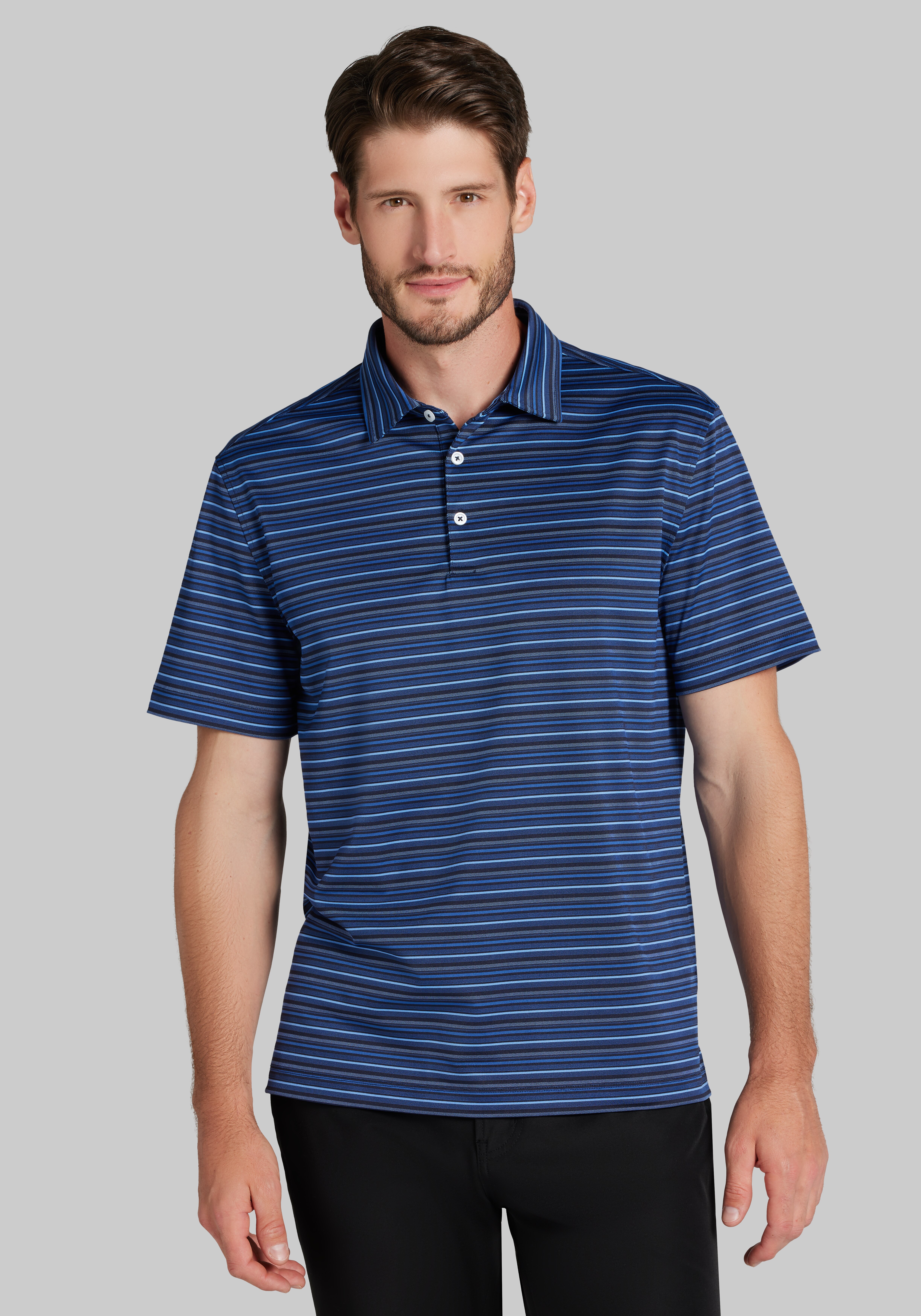 Traveler® Collection Tailored Fit Stripe Polo