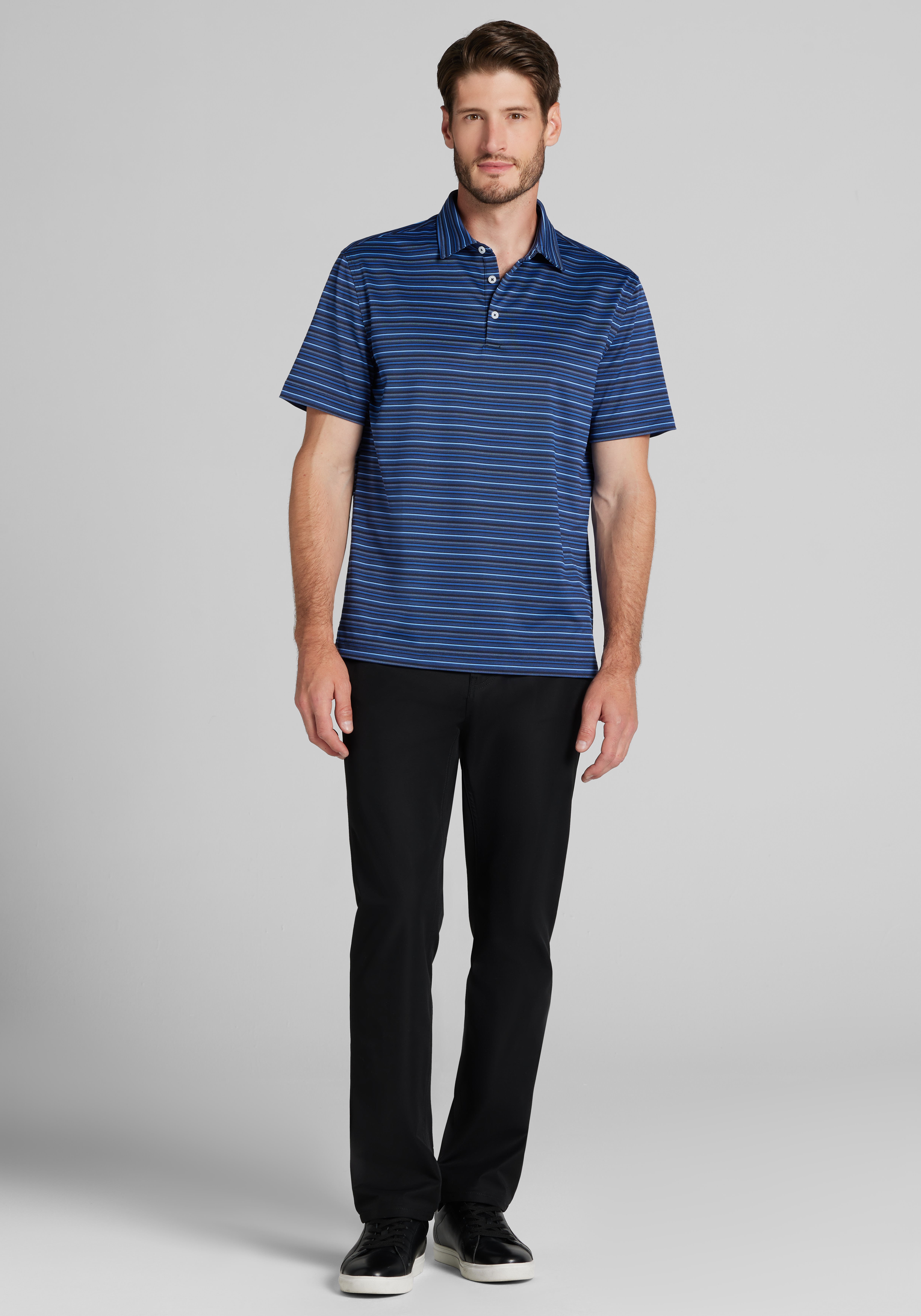 Traveler® Collection Tailored Fit Stripe Polo