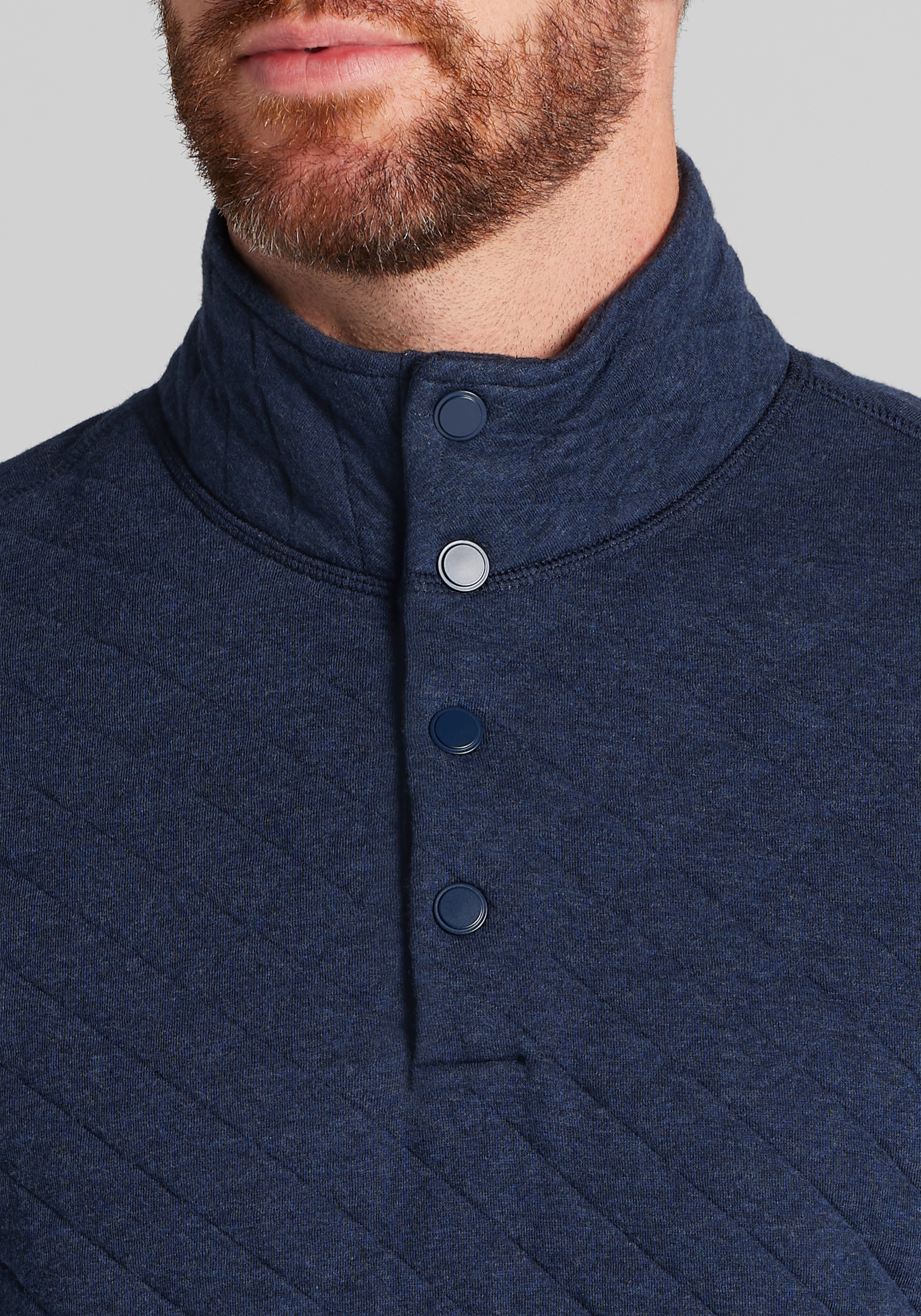 Jos. A. Bank Tailored Fit Quilted Mock Neck Pullover