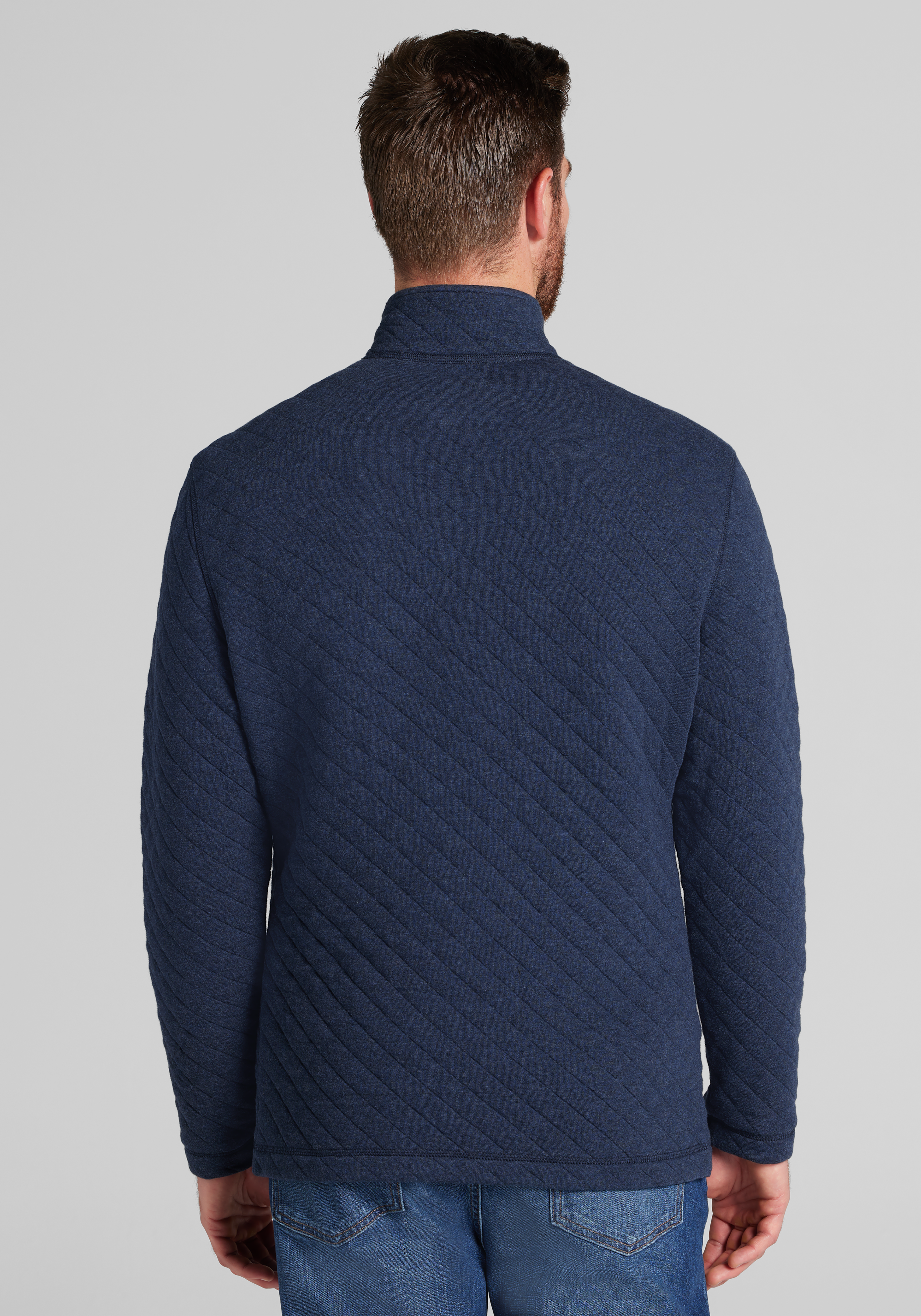 Jos. A. Bank Tailored Fit Quilted Mock Neck Pullover