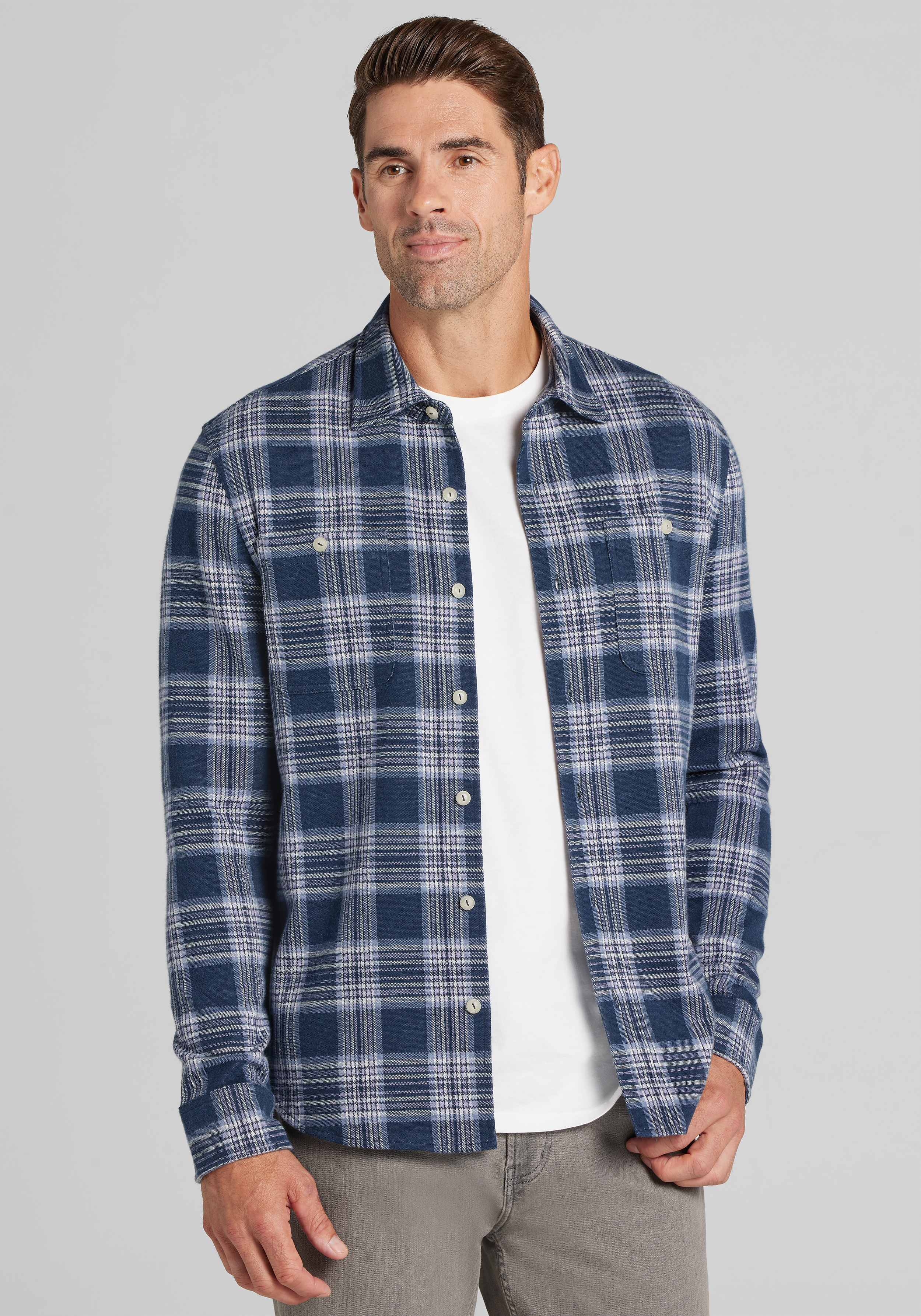 Men's New!, Jos. A. Bank Tailored Fit Plaid Overshirt - Jos A Bank