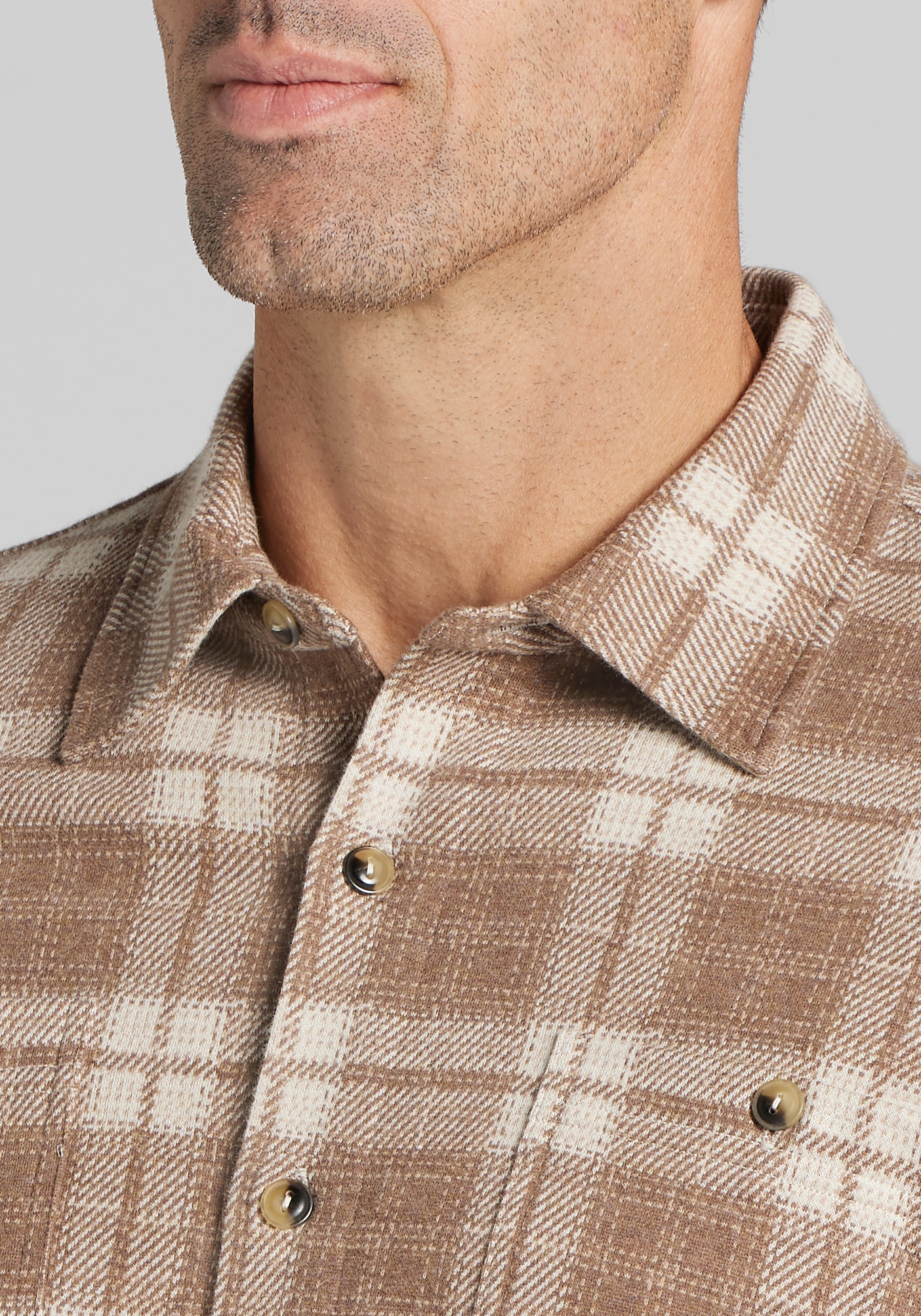 Jos. A. Bank Tailored Fit Plaid Overshirt