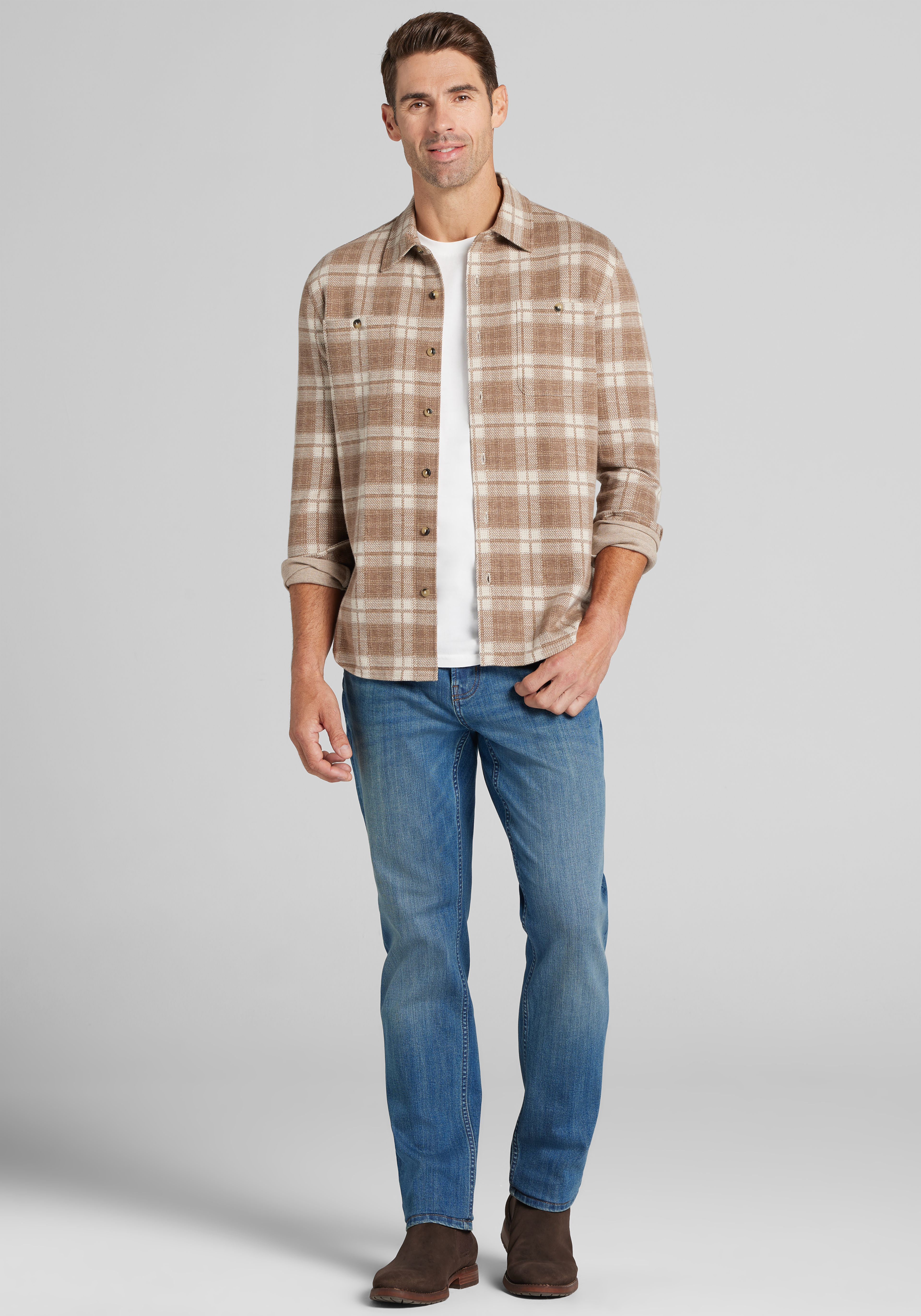 Jos. A. Bank Tailored Fit Plaid Overshirt