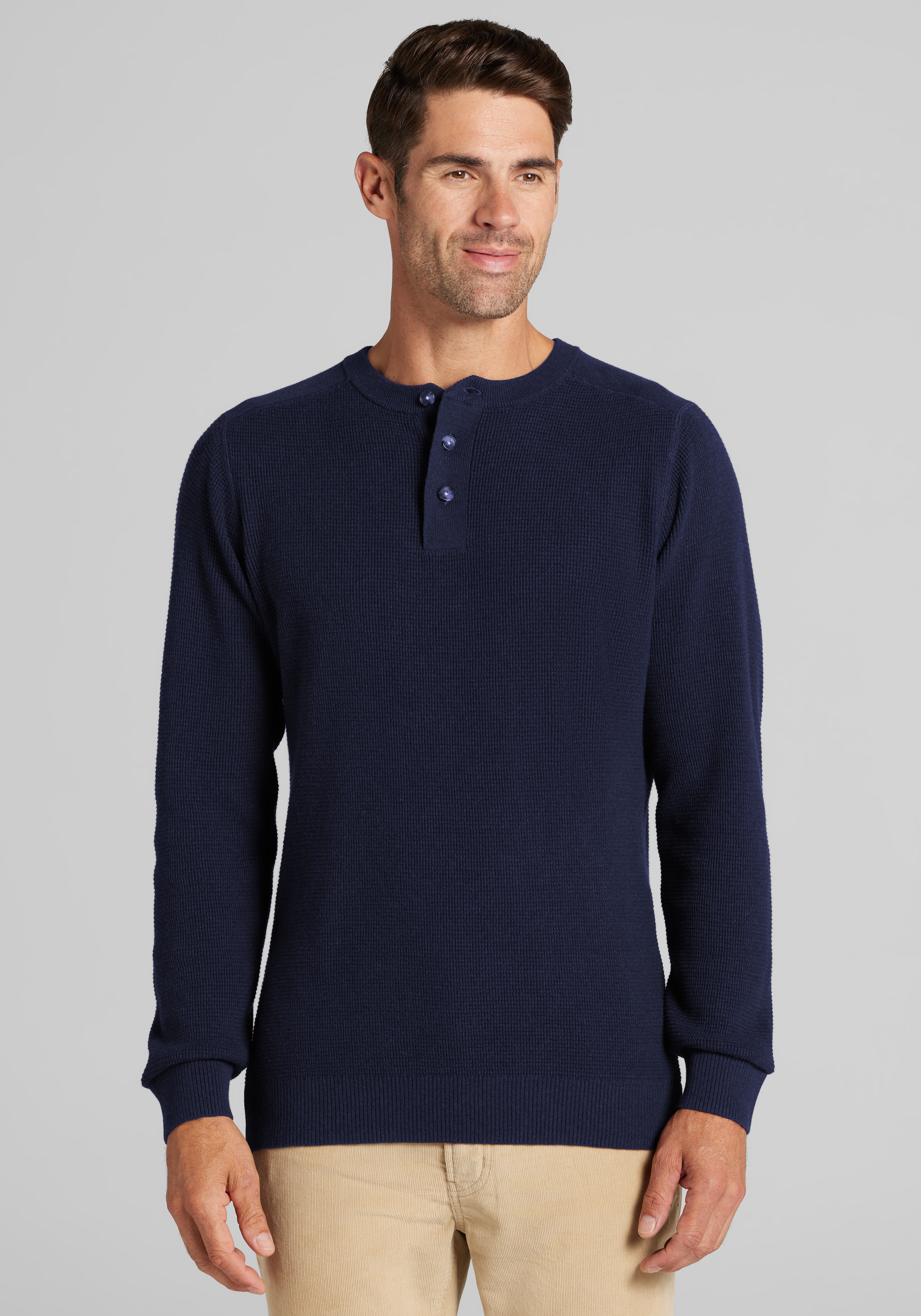 Men's Sweaters, Jos. A. Bank Tailored Fit Henley Sweater - Jos A Bank