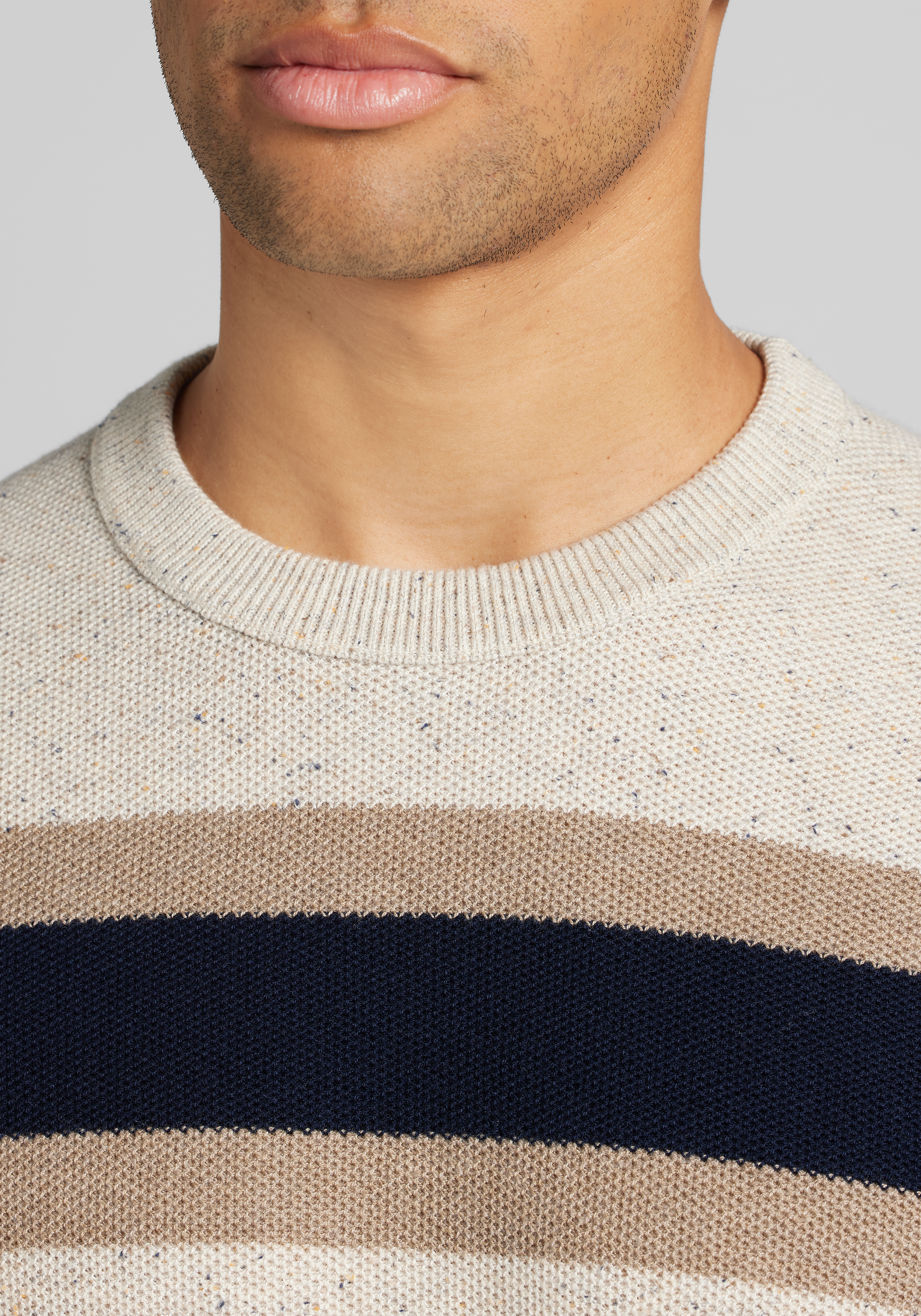 Jos. A. Bank Tailored Fit Crew Neck Stripe Sweater