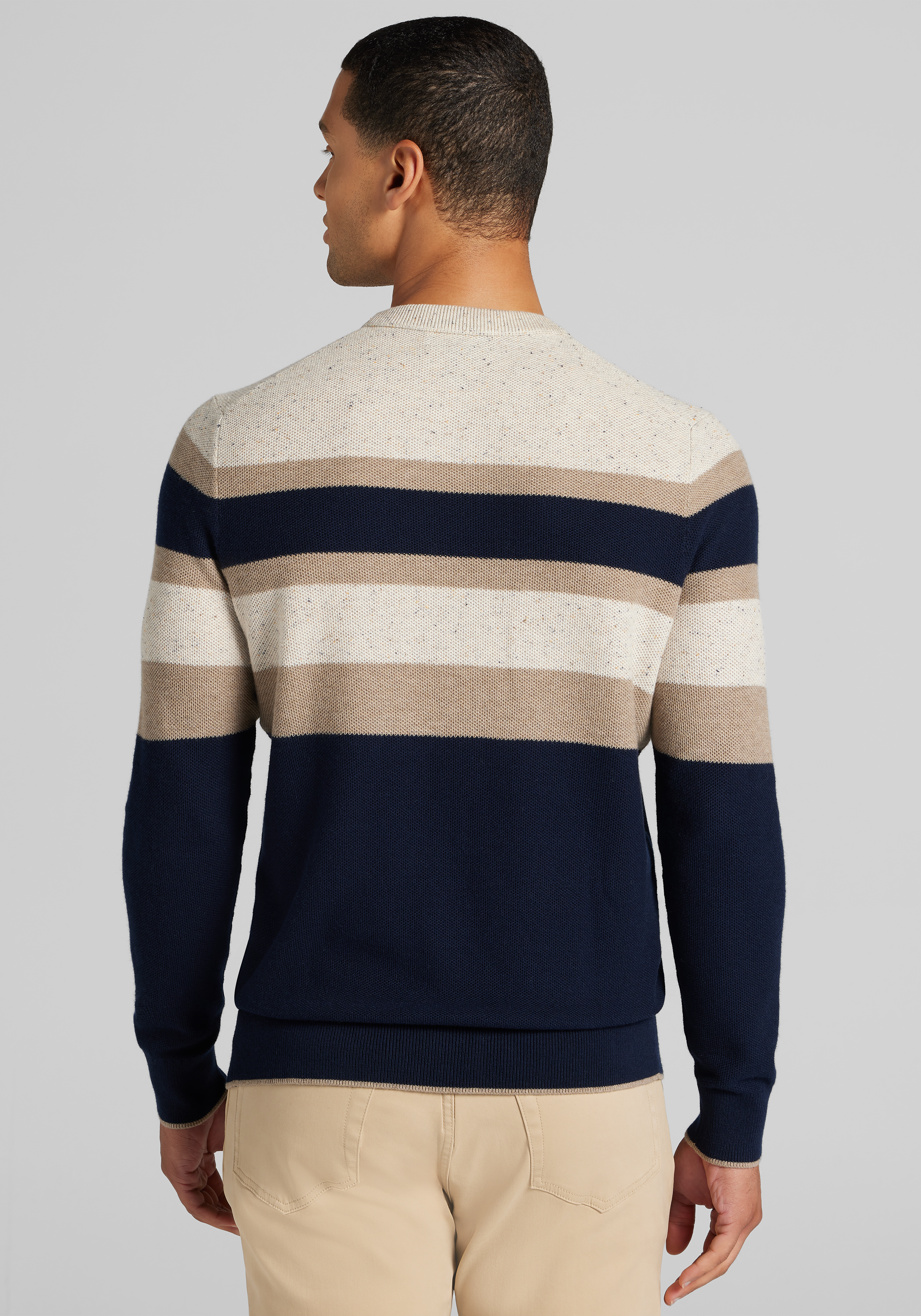 Jos. A. Bank Tailored Fit Crew Neck Stripe Sweater