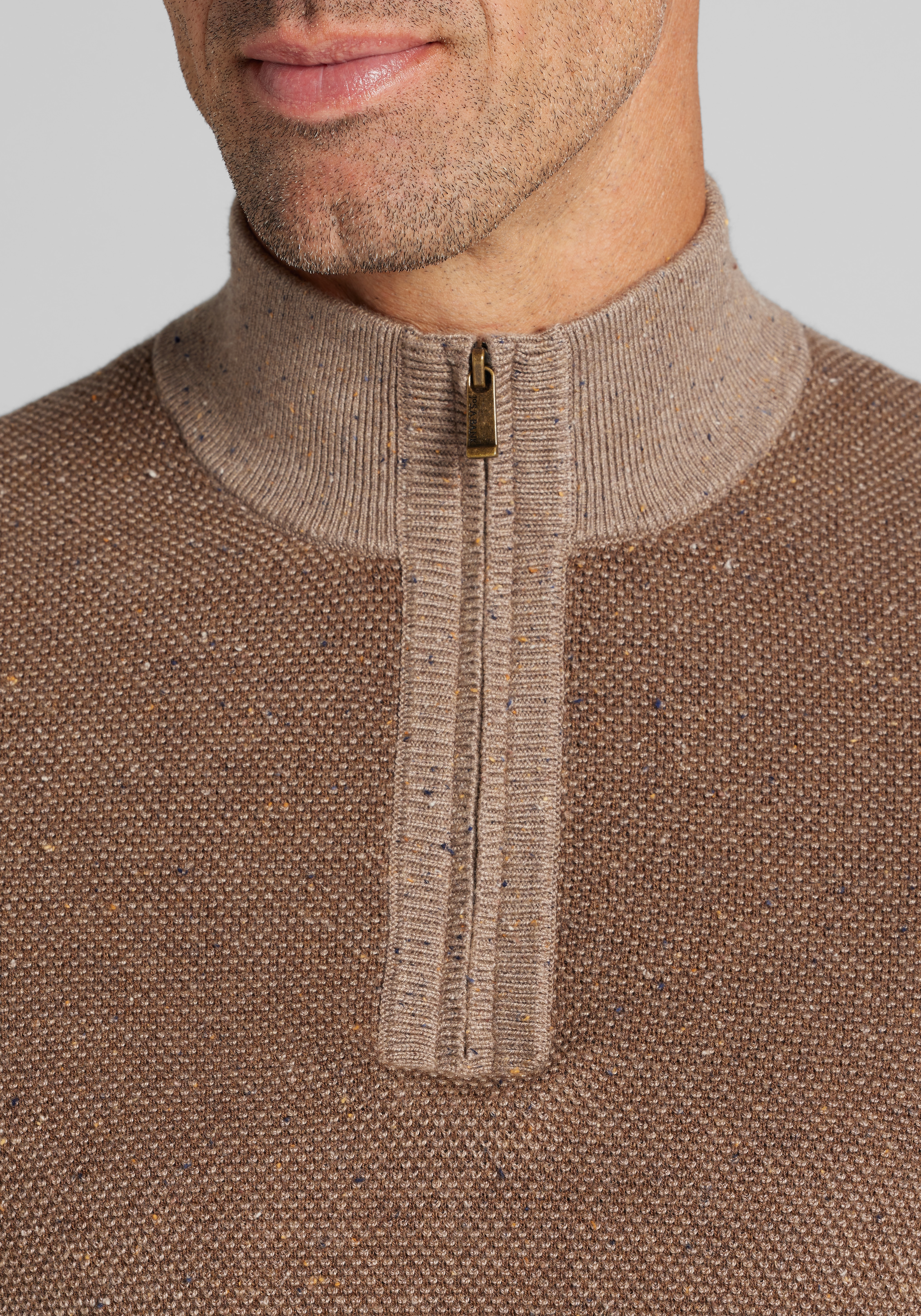 Jos. A. Bank Tailored Fit Textured Stitch 1/4 Zip Sweater