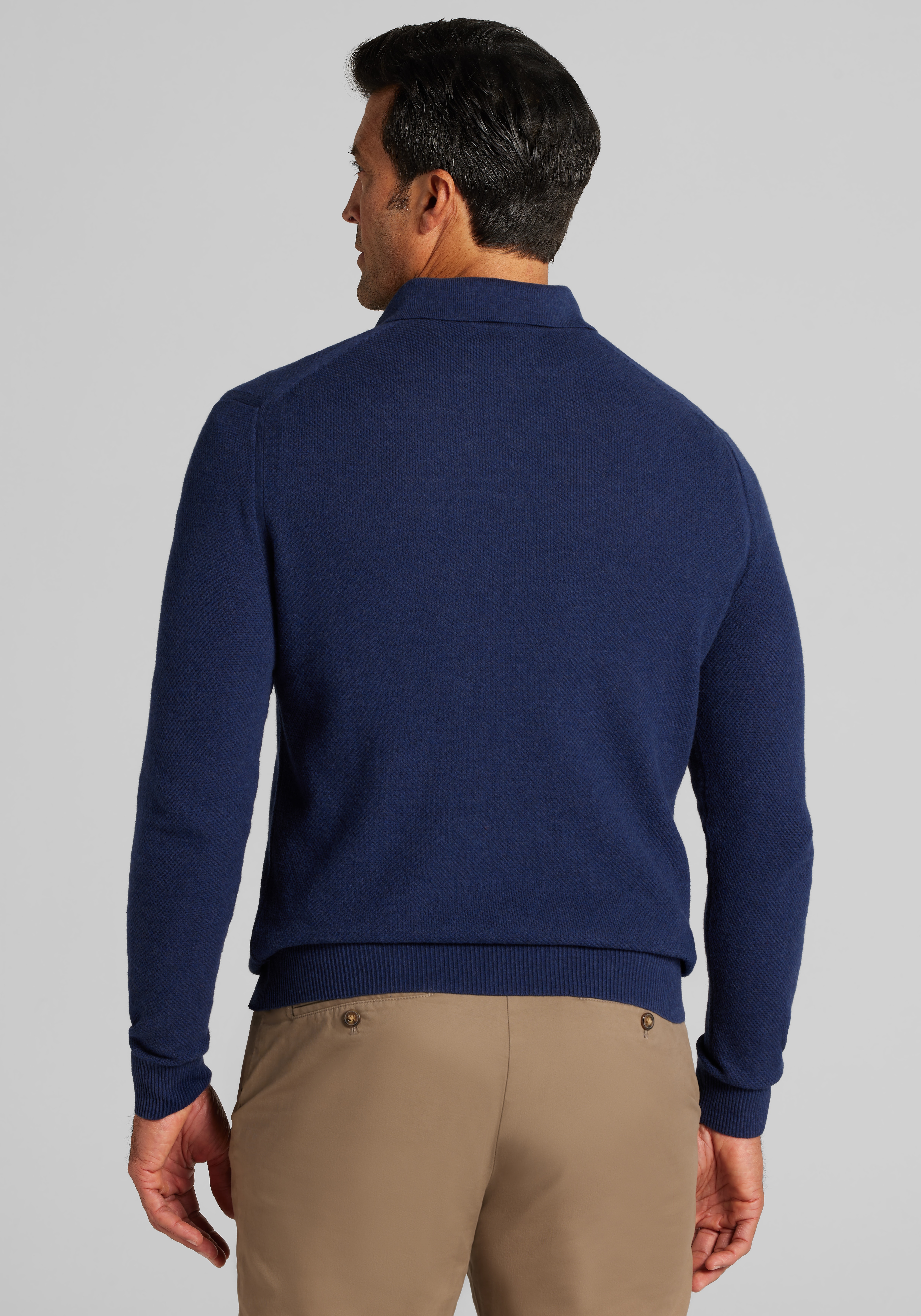Jos. A. Bank Tailored Fit Textured Polo Sweater