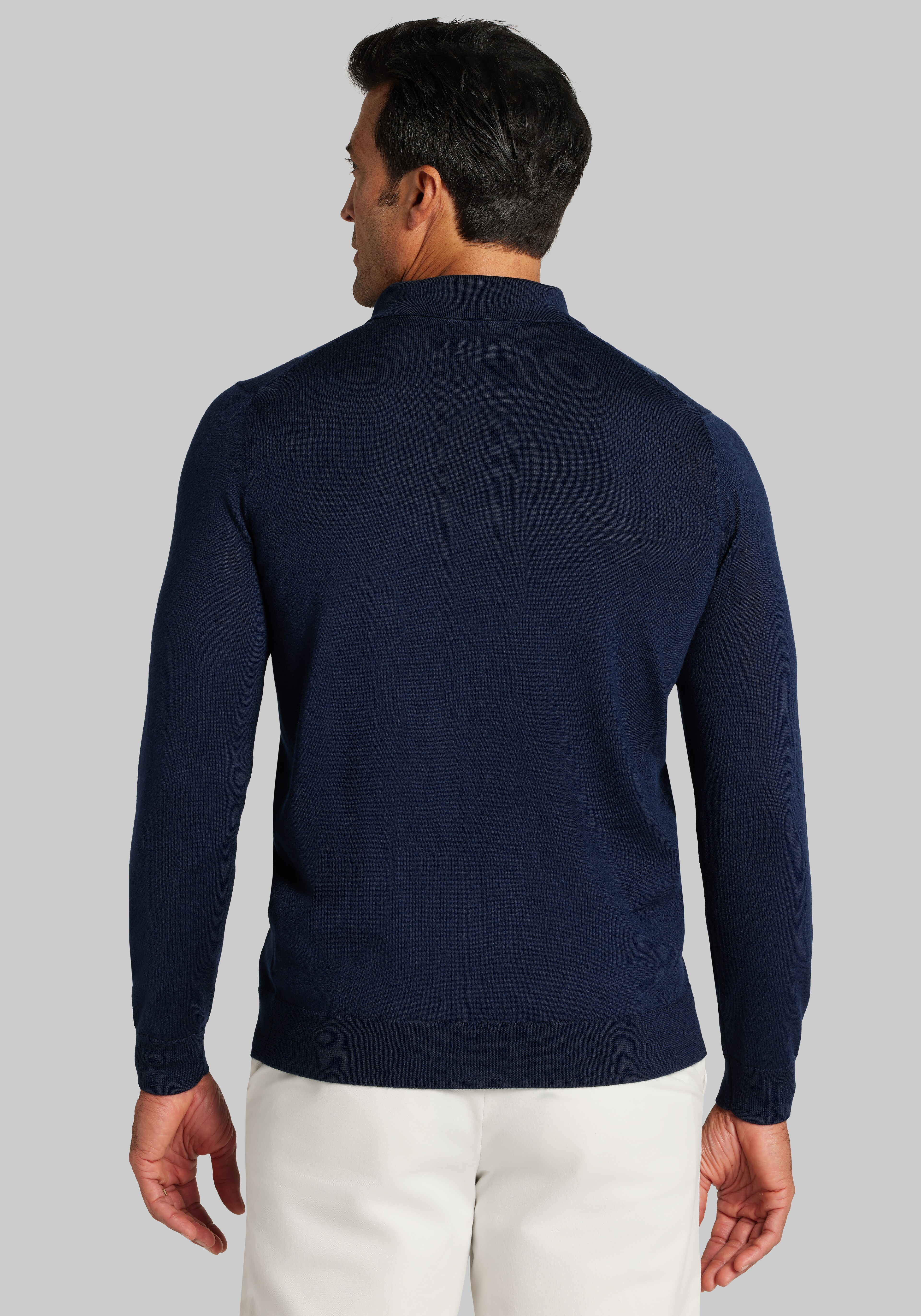 Jos. A. Bank Tailored Fit Wool Blend Polo Sweater