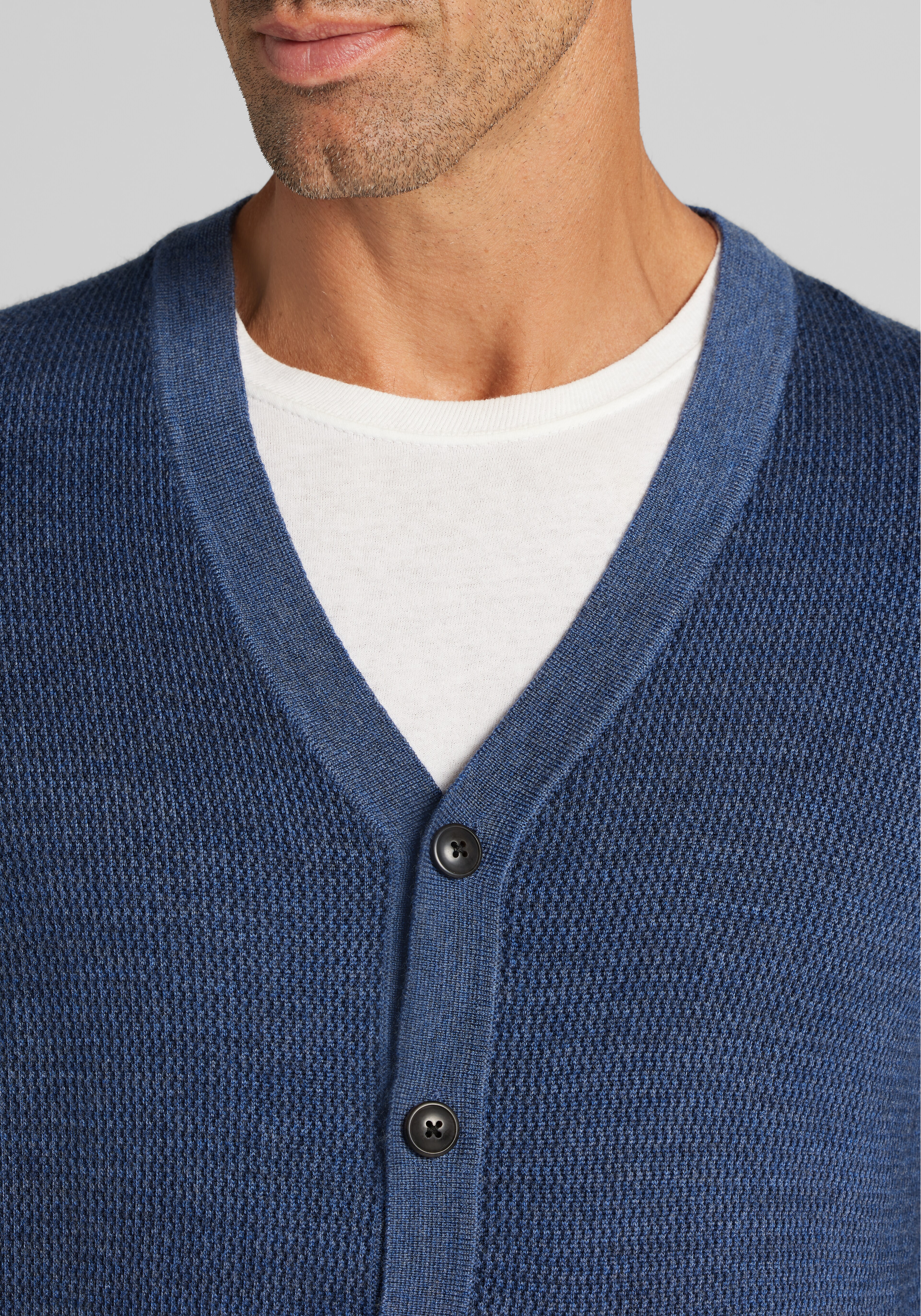 Jos. A. Bank Tailored Fit Wool Blend Cardigan Sweater