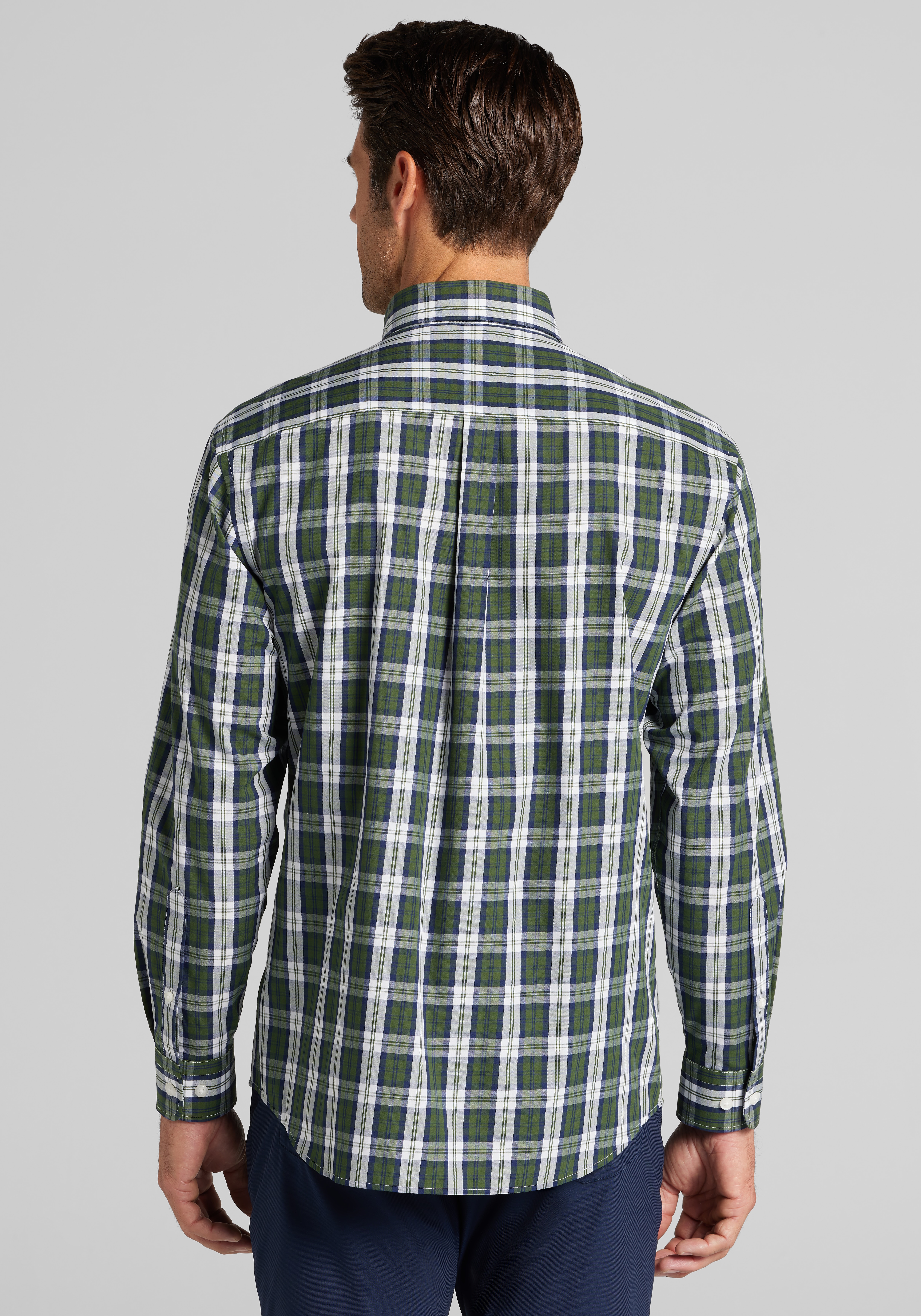 1905 Collection Tailored Fit Plaid Button-Up Shirt