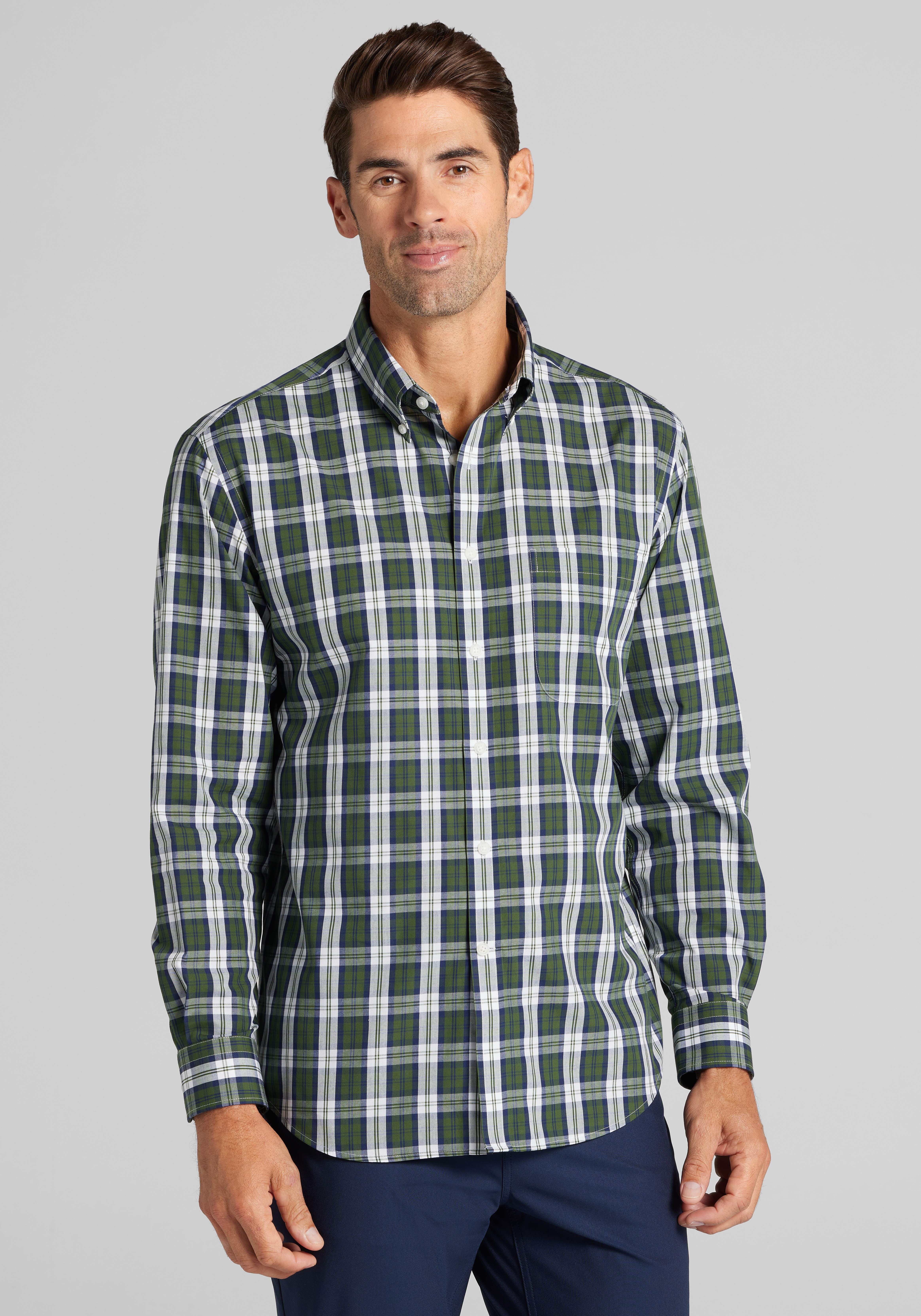 Men's Sale & Clearance, 1905 Collection Tailored Fit Plaid Button-Up Shirt - Big & Tall - Jos A Bank