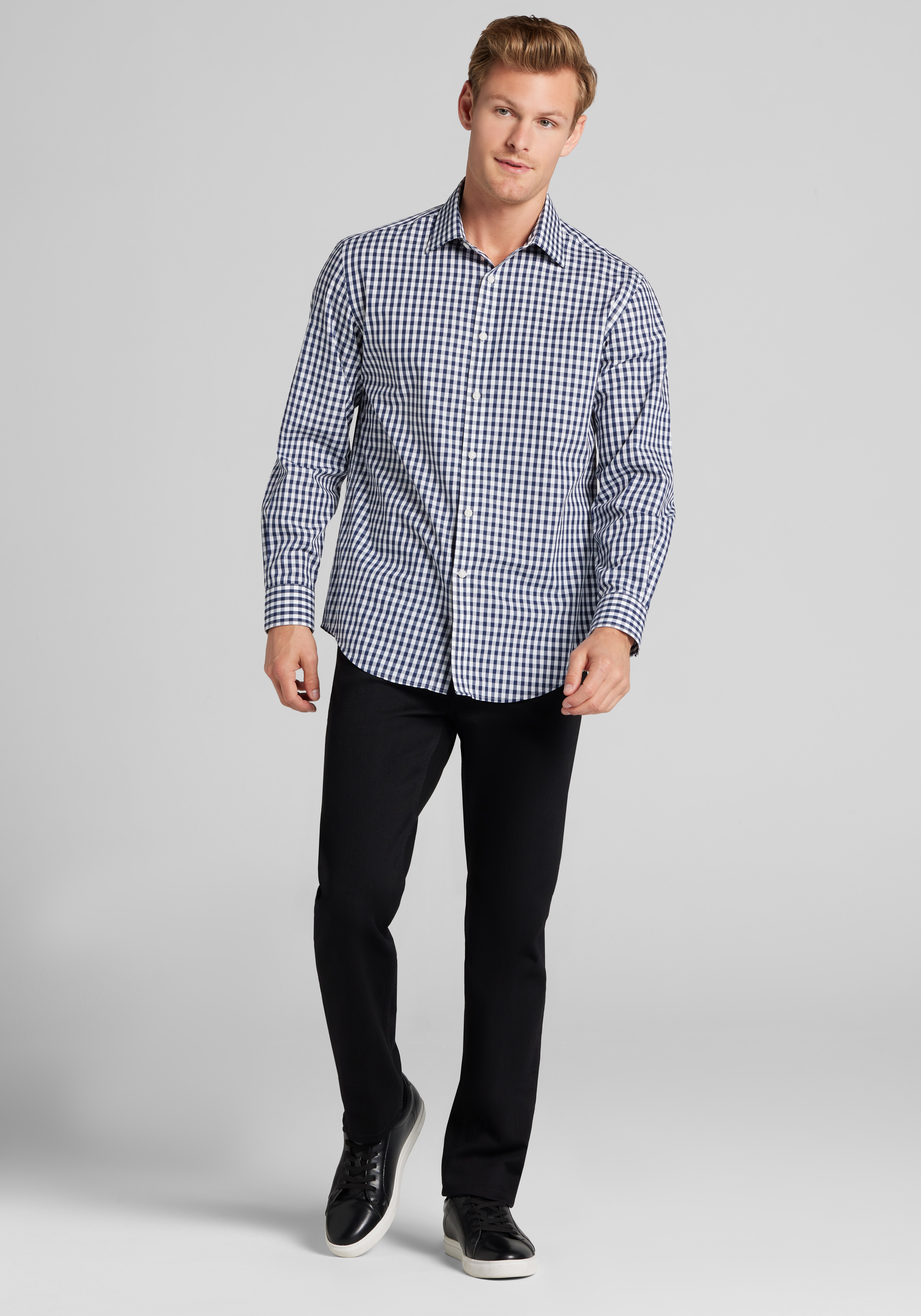 1905 Collection Tailored Fit Buffalo Check Button Up Shirt