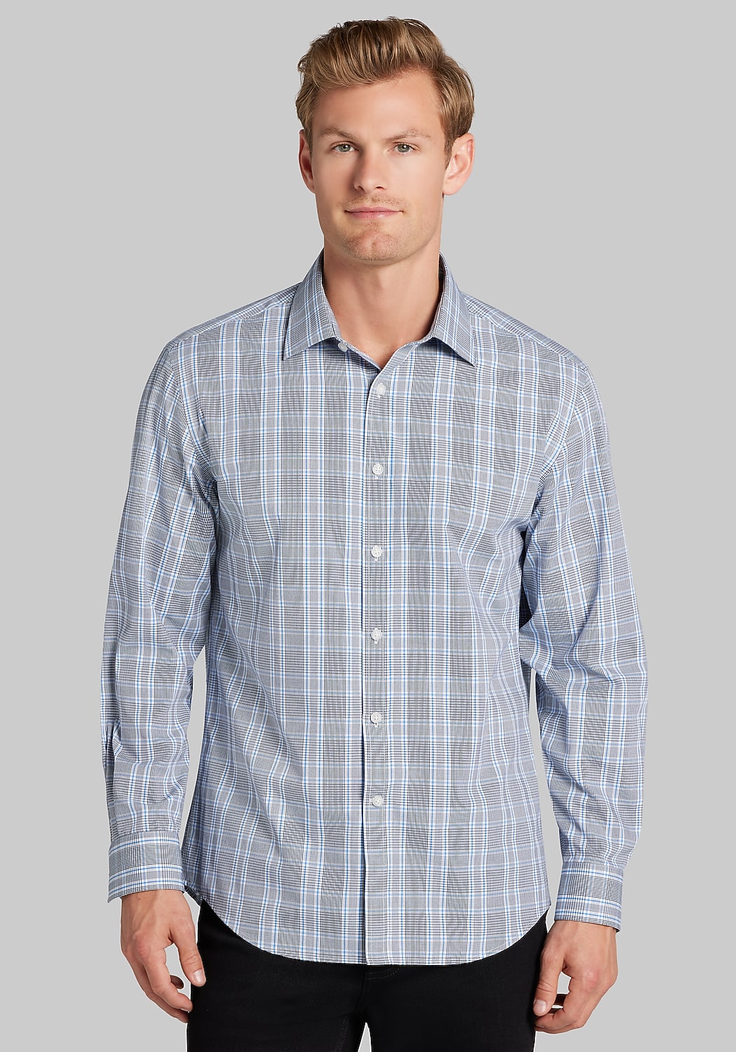 1905 Collection Tailored Fit Glenn Plaid Button Up Shirt