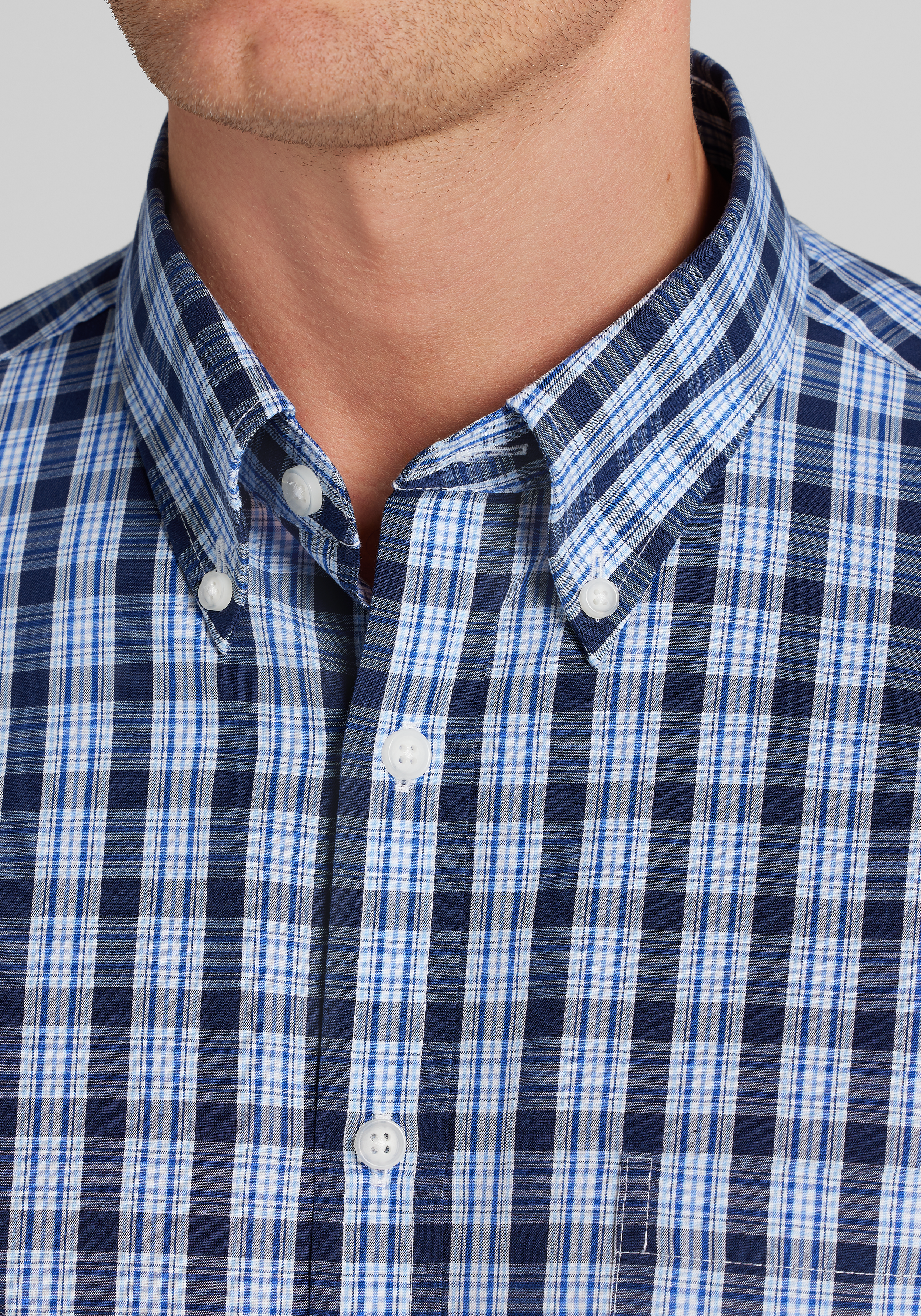 1905 Collection Tailored Fit Plaid Button Up Shirt