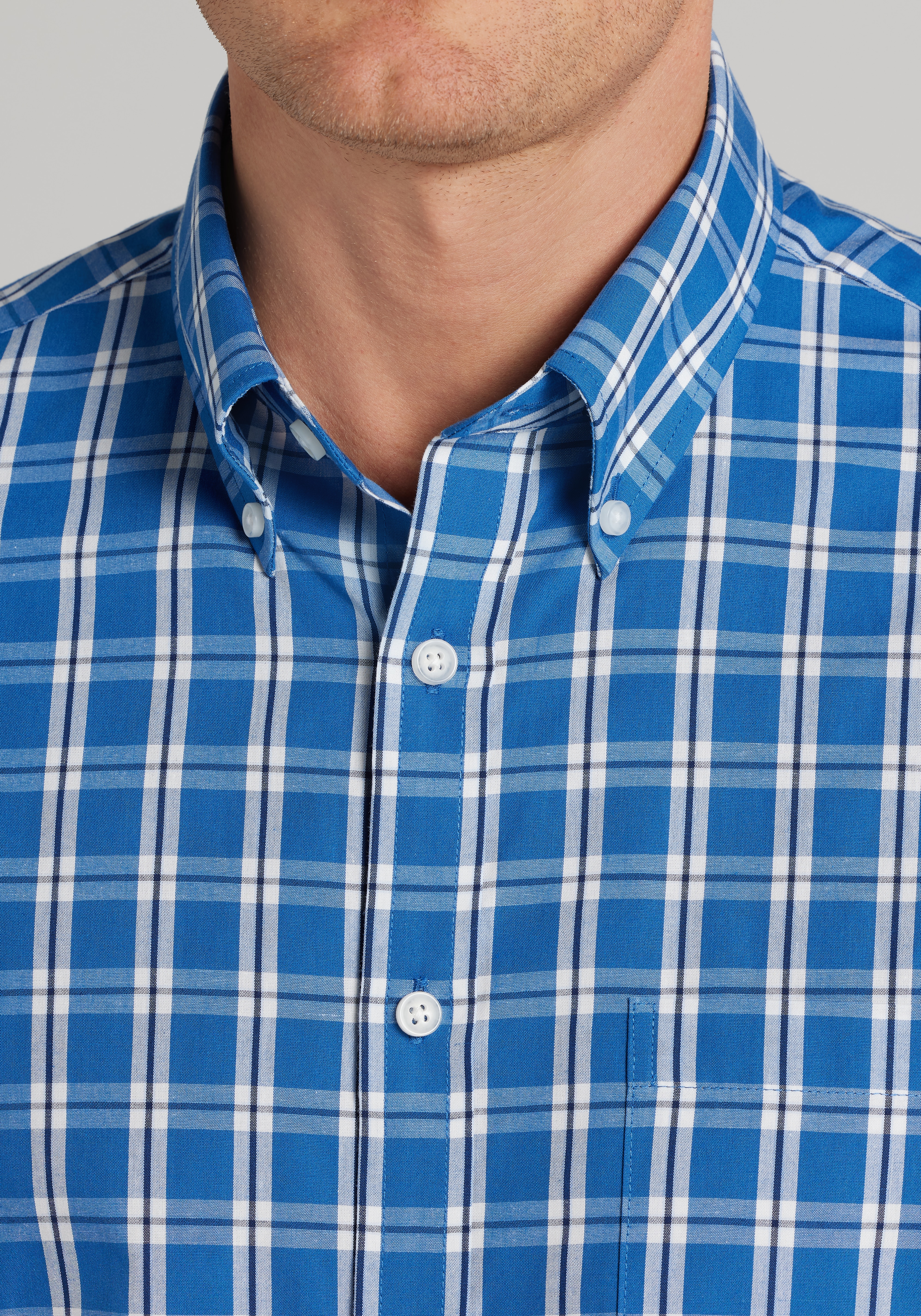 1905 Collection Tailored Fit Check Button Up Shirt