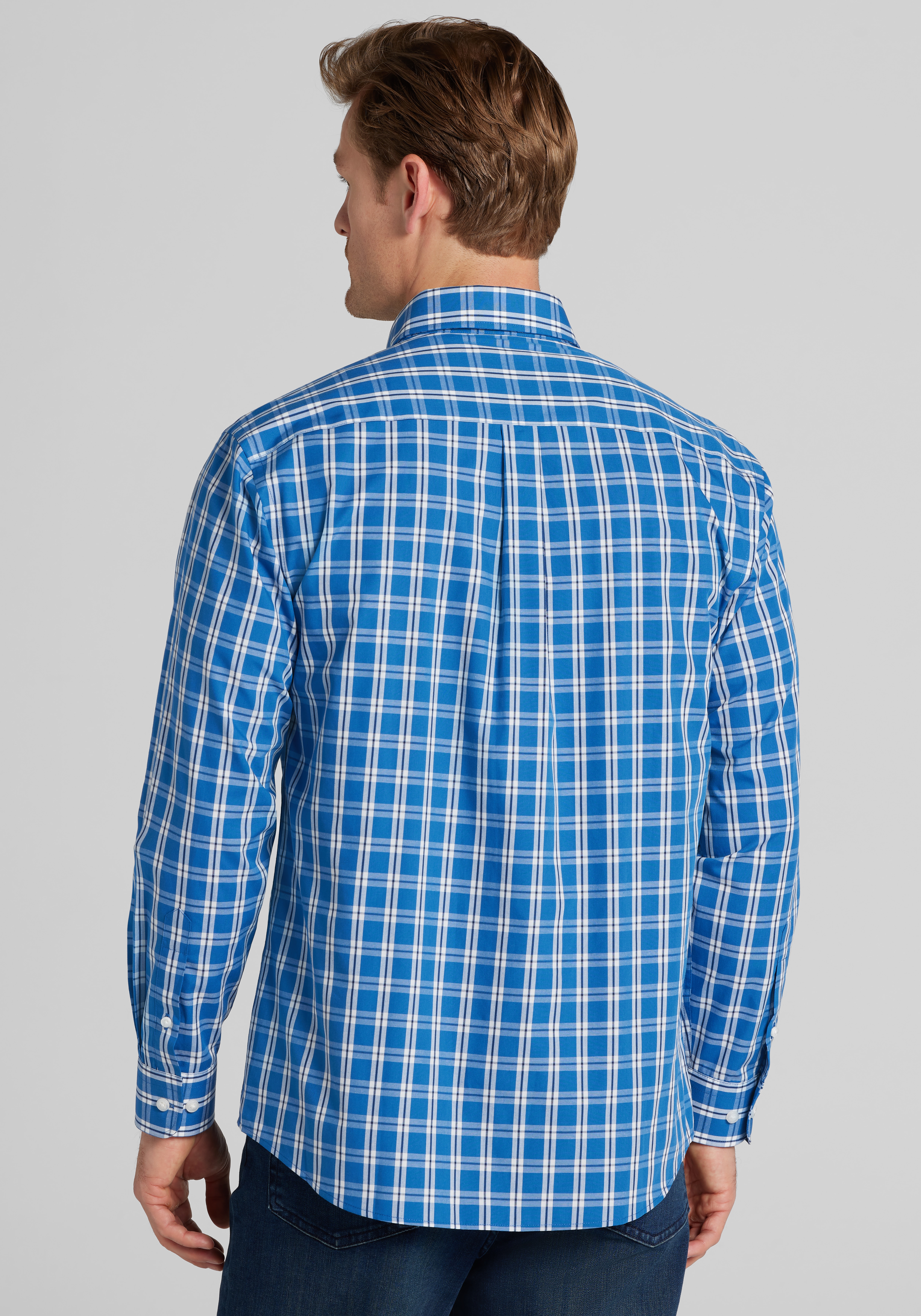 1905 Collection Tailored Fit Check Button Up Shirt