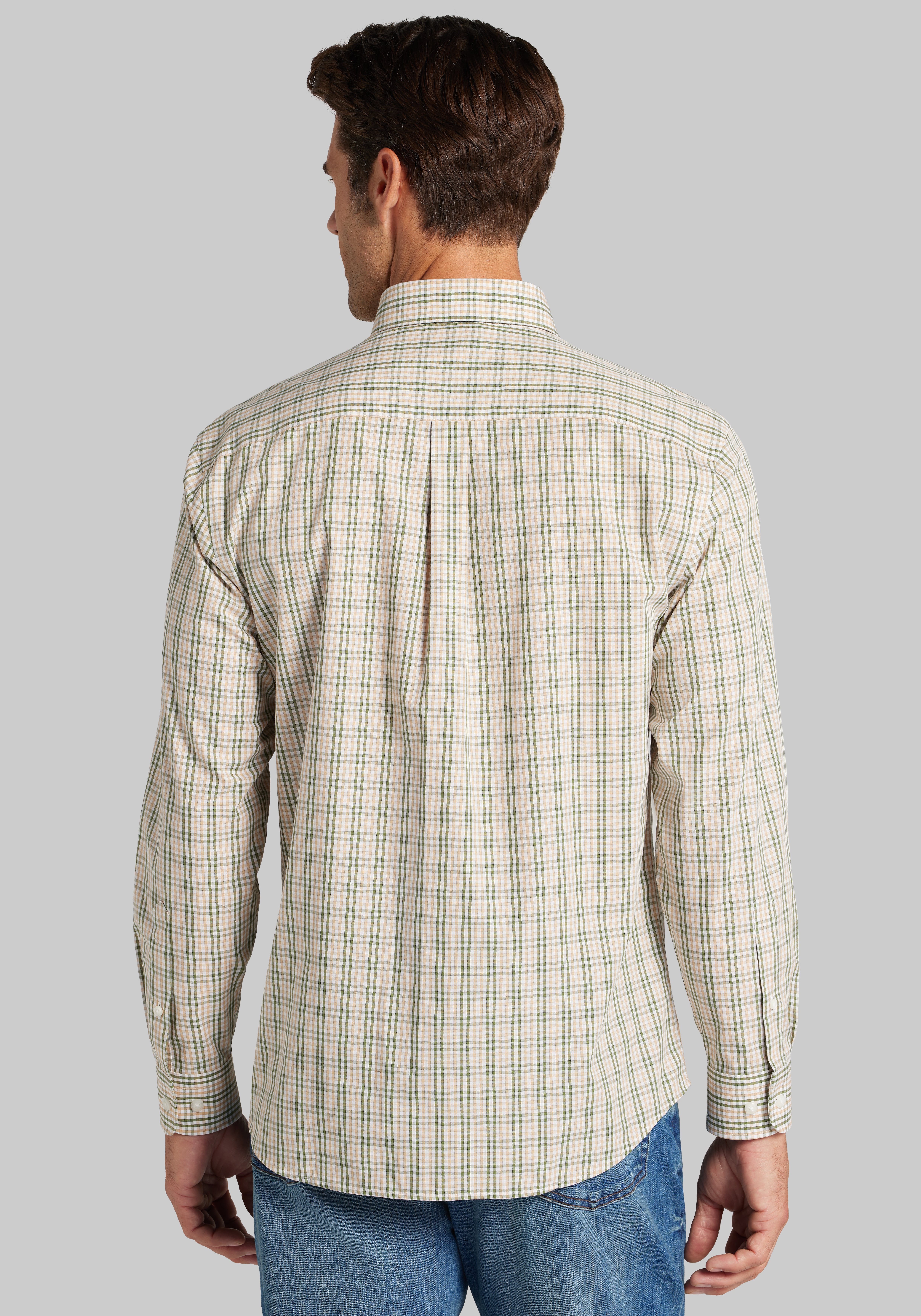 1905 Collection Tailored Fit Multi-Check Button Up Shirt
