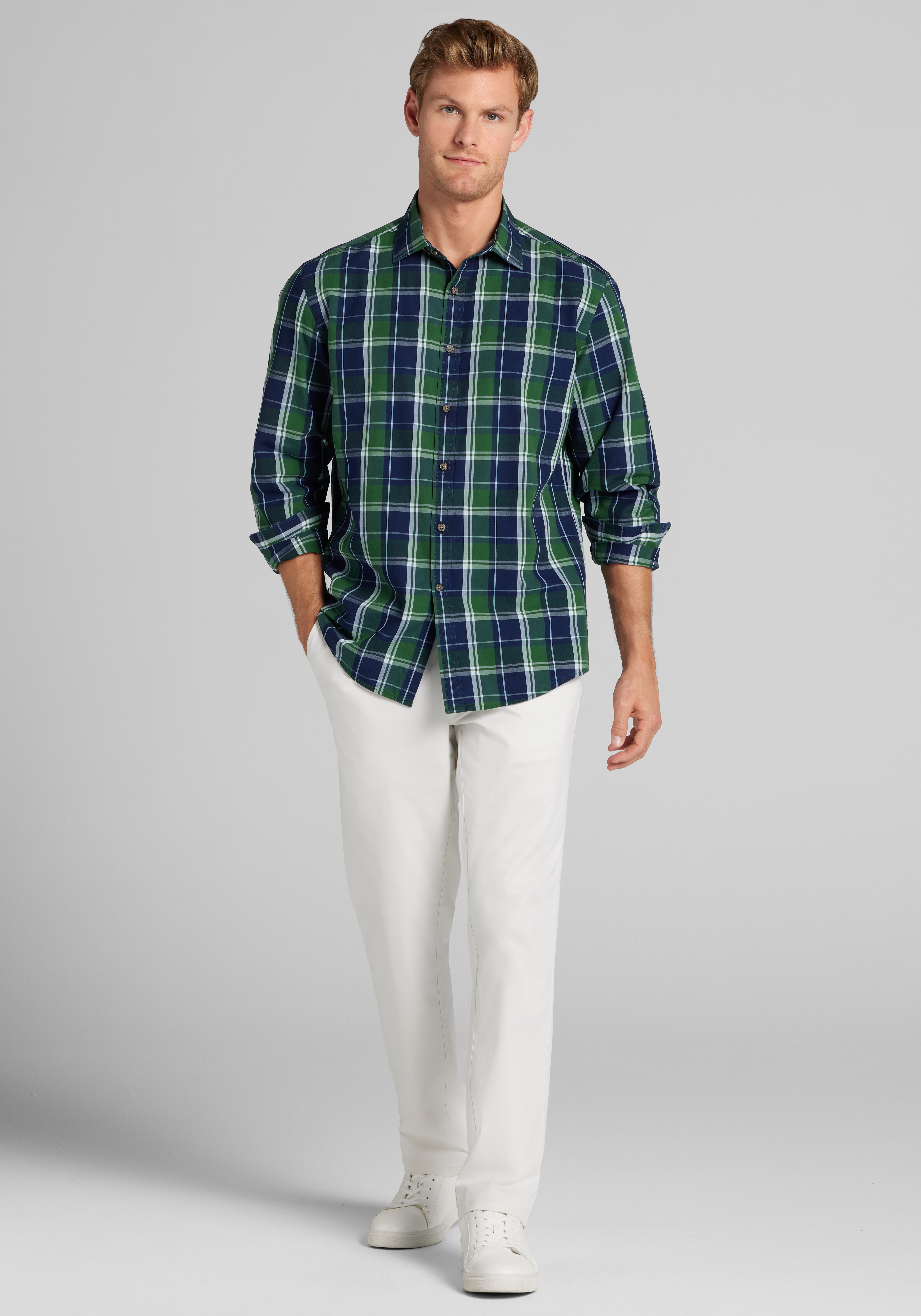 Jos. A. Bank Tailored Fit Check Button Up Shirt