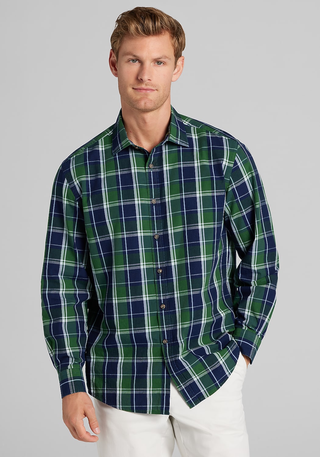 Jos. A. Bank Tailored Fit Check Button Up Shirt