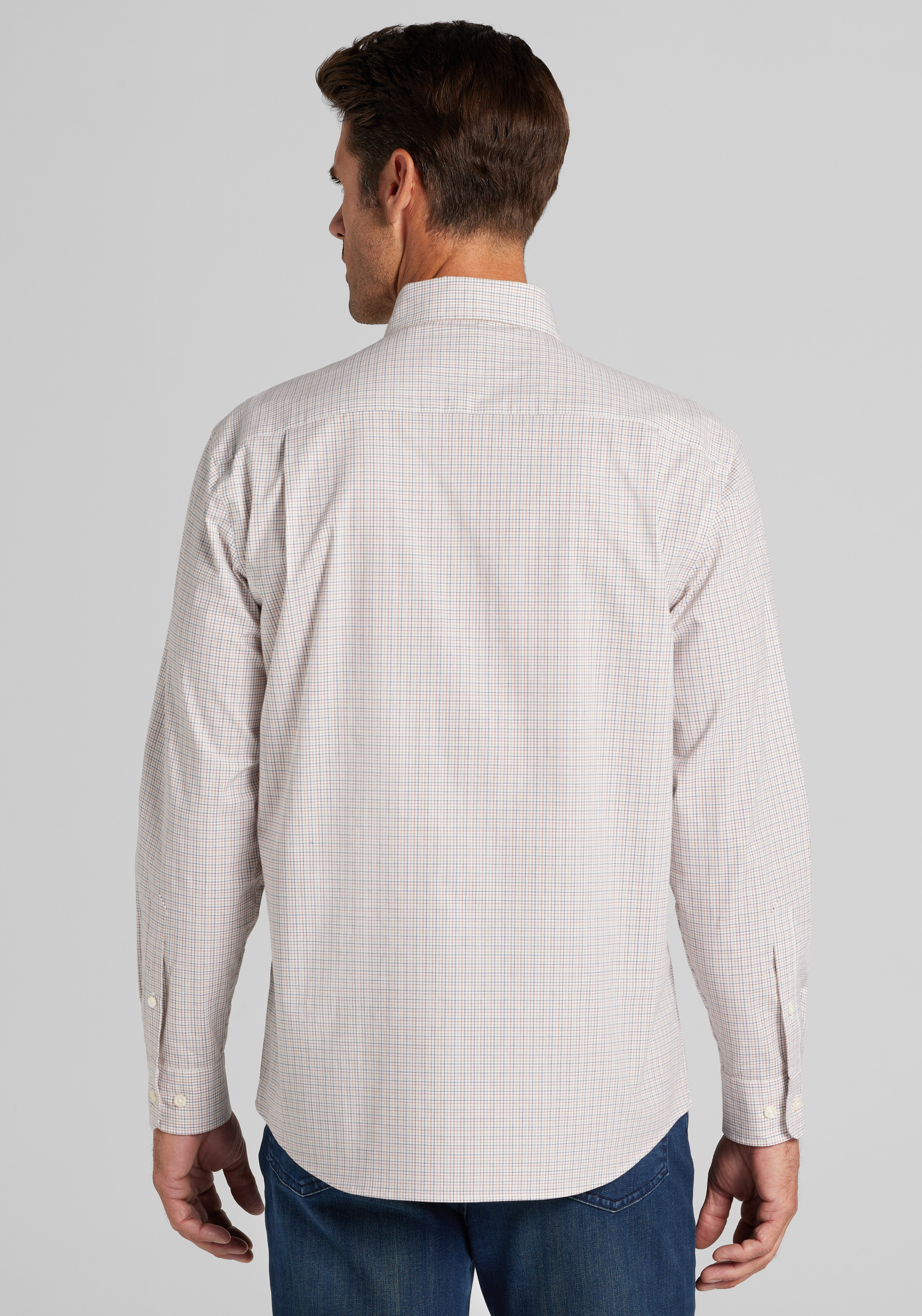 Jos. A. Bank Tailored Fit Small Tattersall Button-Up Shirt